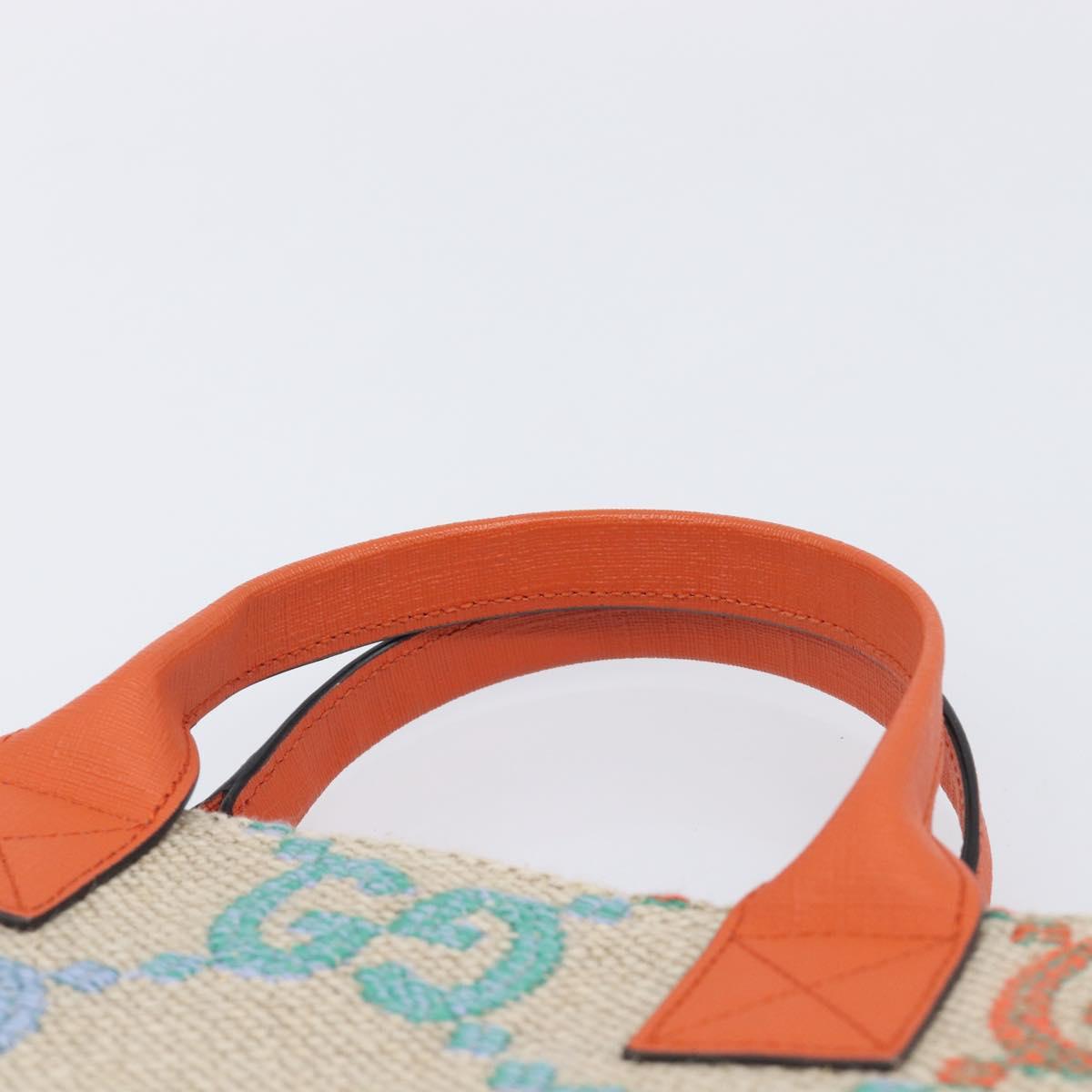 GUCCI GG Canvas Tote Bag Multicolor Orange 550763 Auth 210502V