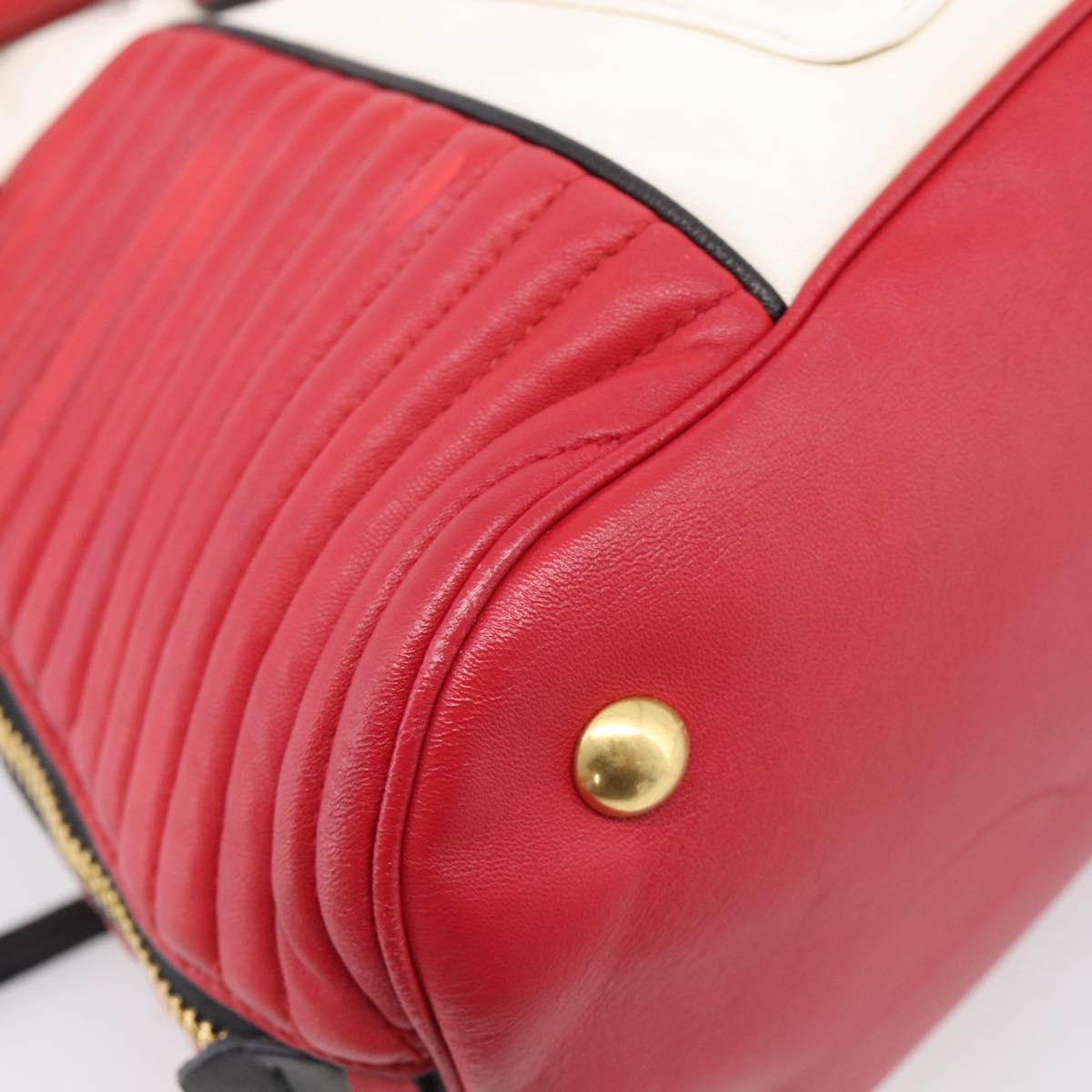 Miu Miu Hand Bag Leather 2way Red Gold Auth 210504V