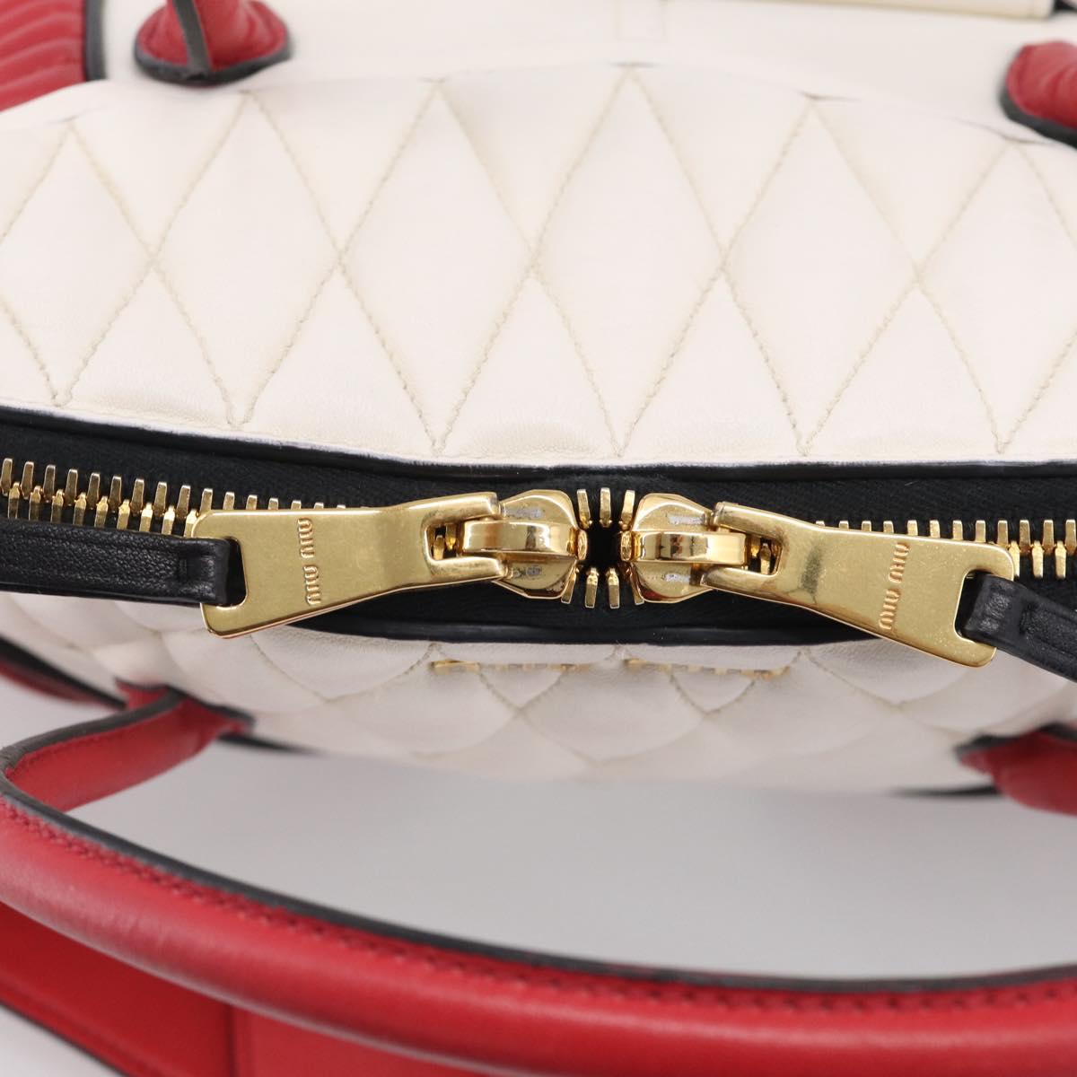 Miu Miu Hand Bag Leather 2way Red Gold Auth 210504V