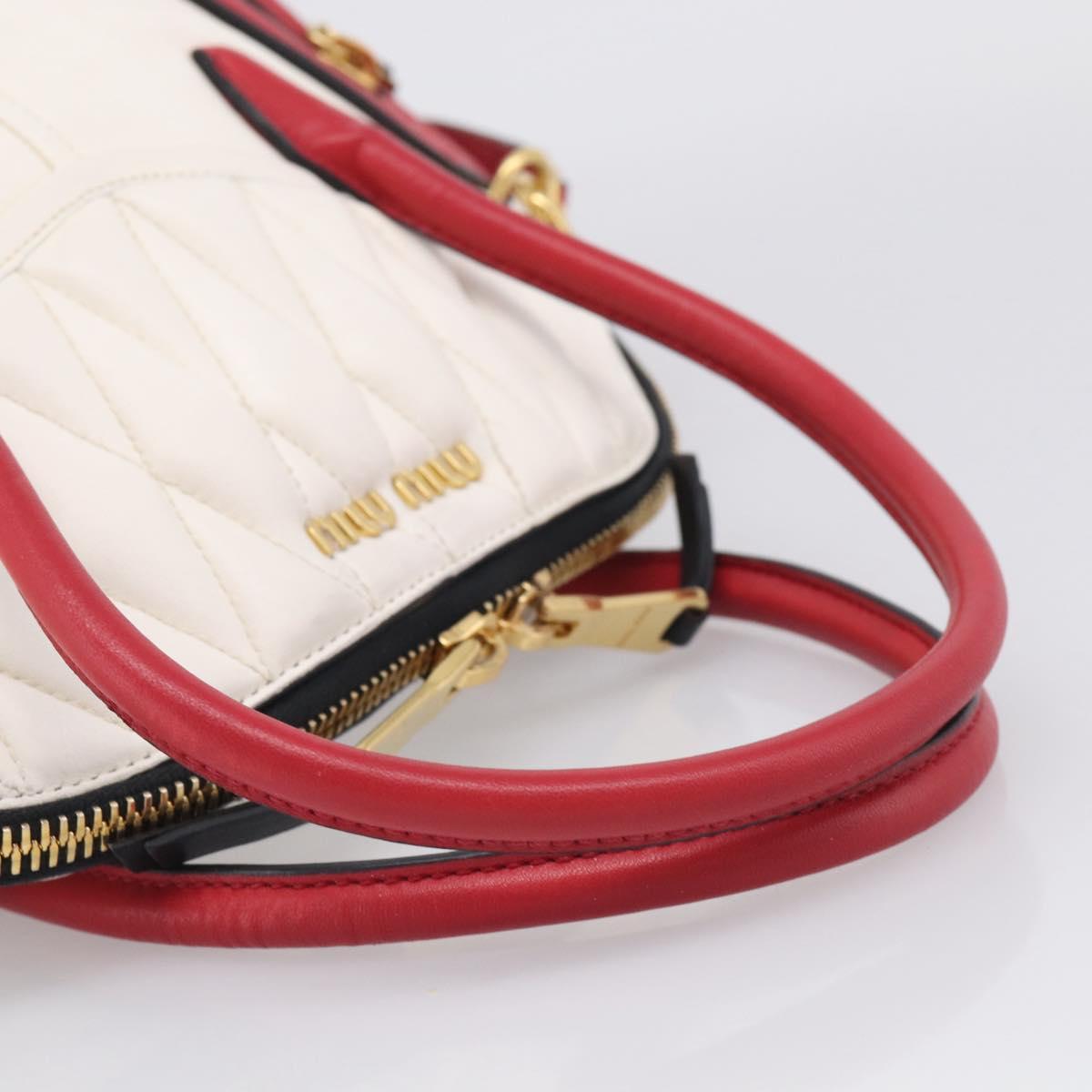 Miu Miu Hand Bag Leather 2way Red Gold Auth 210504V