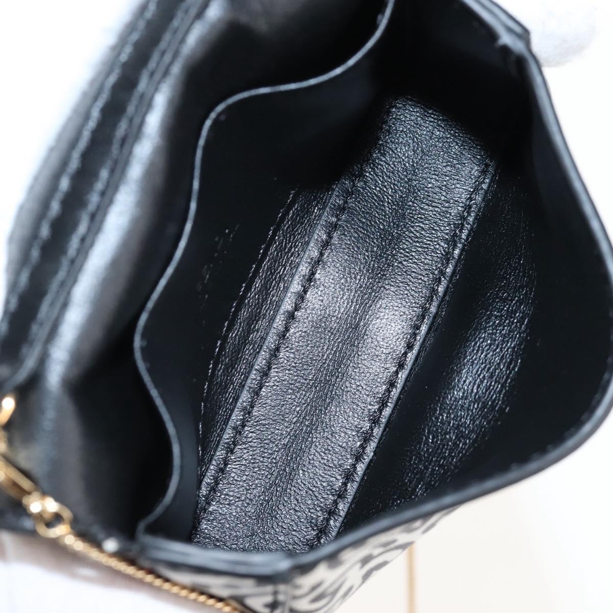 FENDI Mr.Doodle Nano Bucket Pouch Leather White Gold Tone 7AR844 Auth 210507M