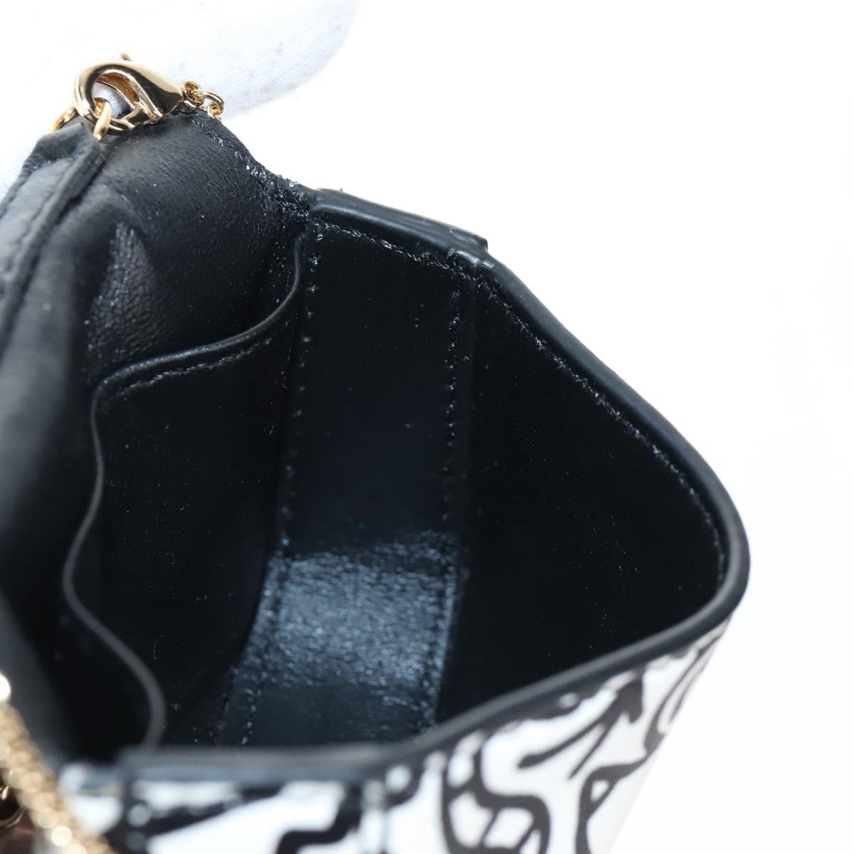 FENDI Mr.Doodle Nano Bucket Pouch Leather White Gold Tone 7AR844 Auth 210507M