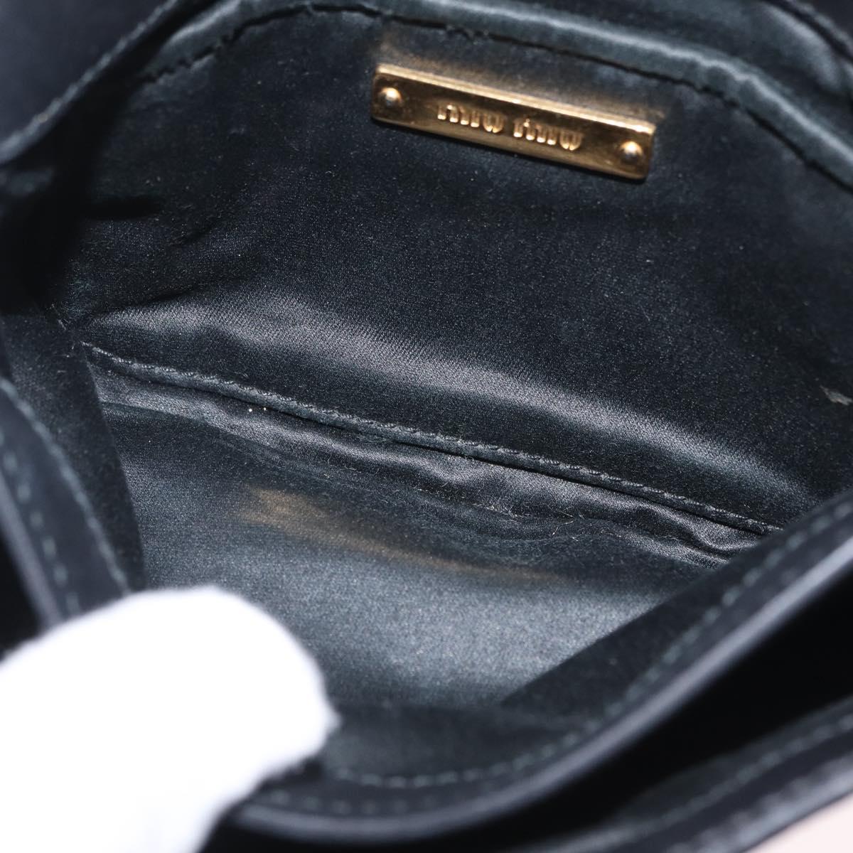 Miu Miu Chain Bijoux Shoulder Bag Leather Black Gold Auth 210510V