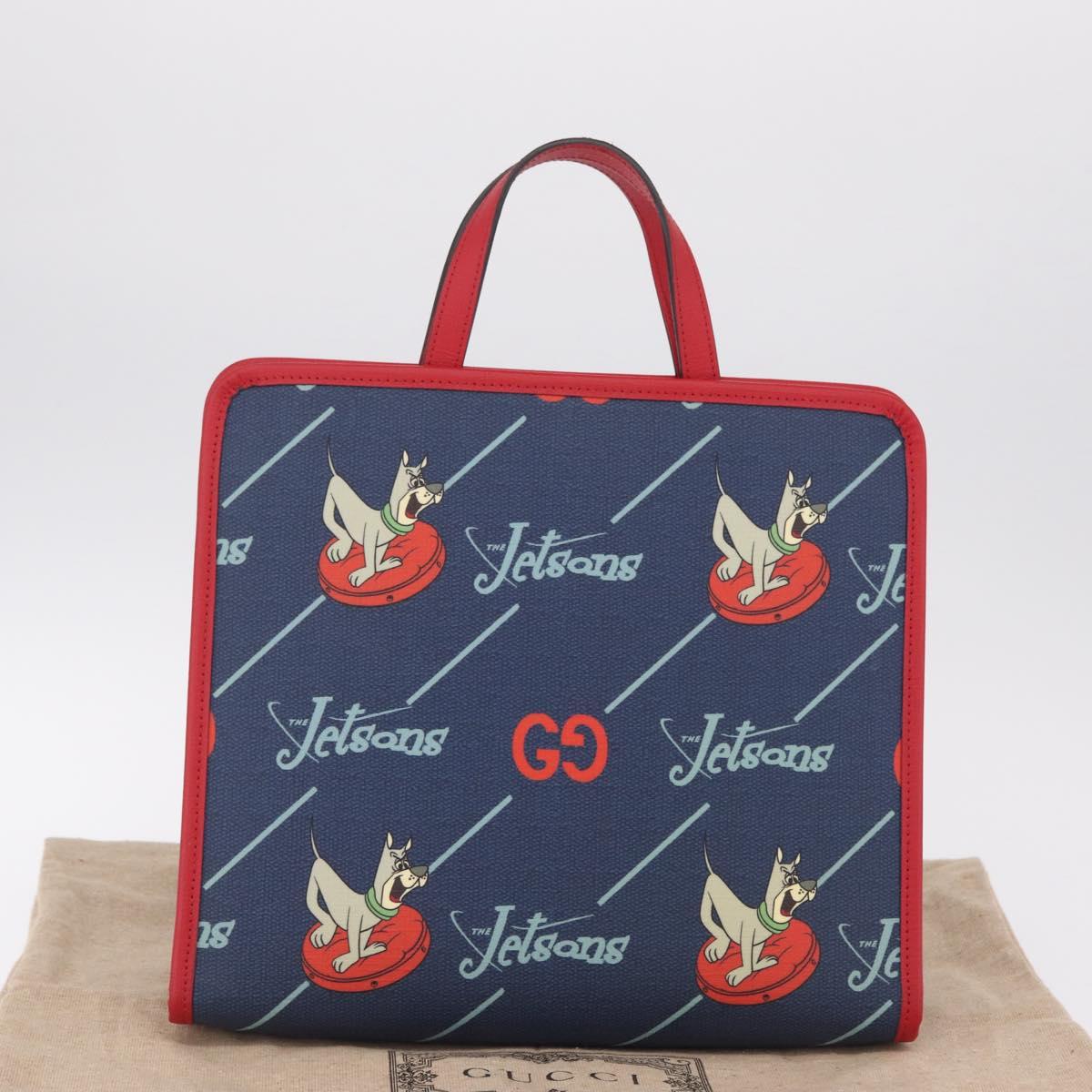 GUCCI Jetsons Collaboration Hand Bag PVC Blue Silver 605614 Auth 210513V