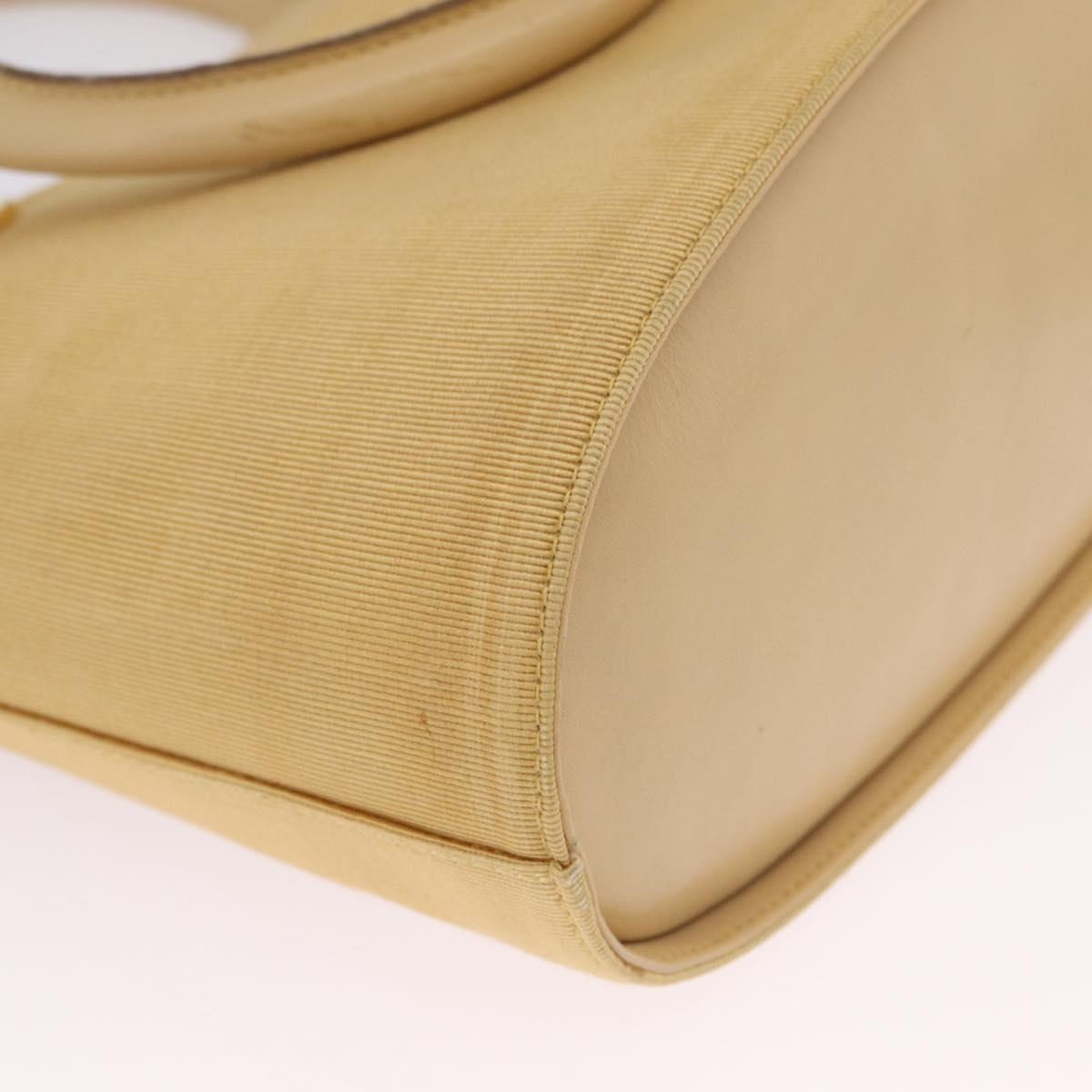 Salvatore Ferragamo Hand Bag Canvas 2way Beige Gold Auth 210514