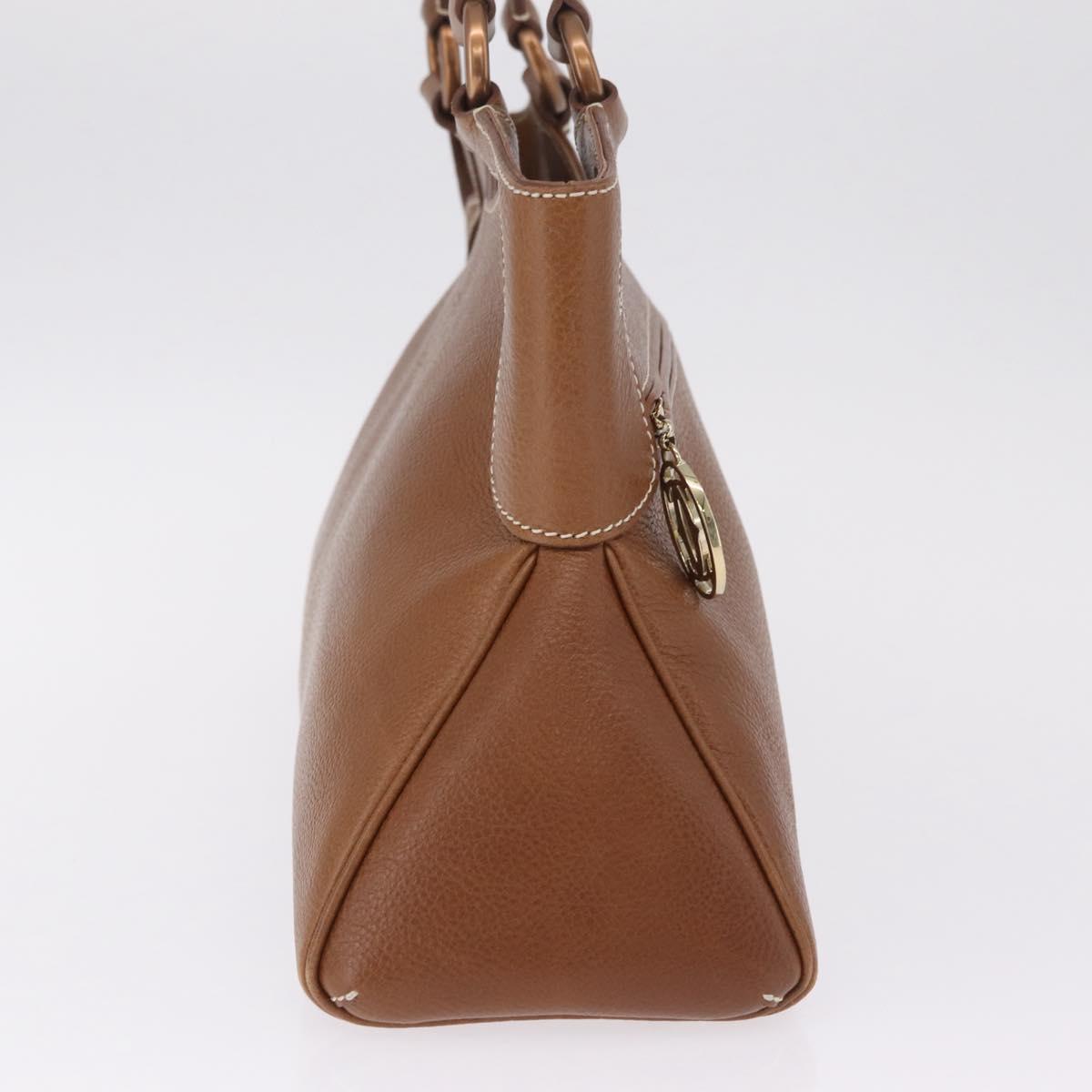 Cartier Hand Bag Leather Brown Gold Auth 210515V