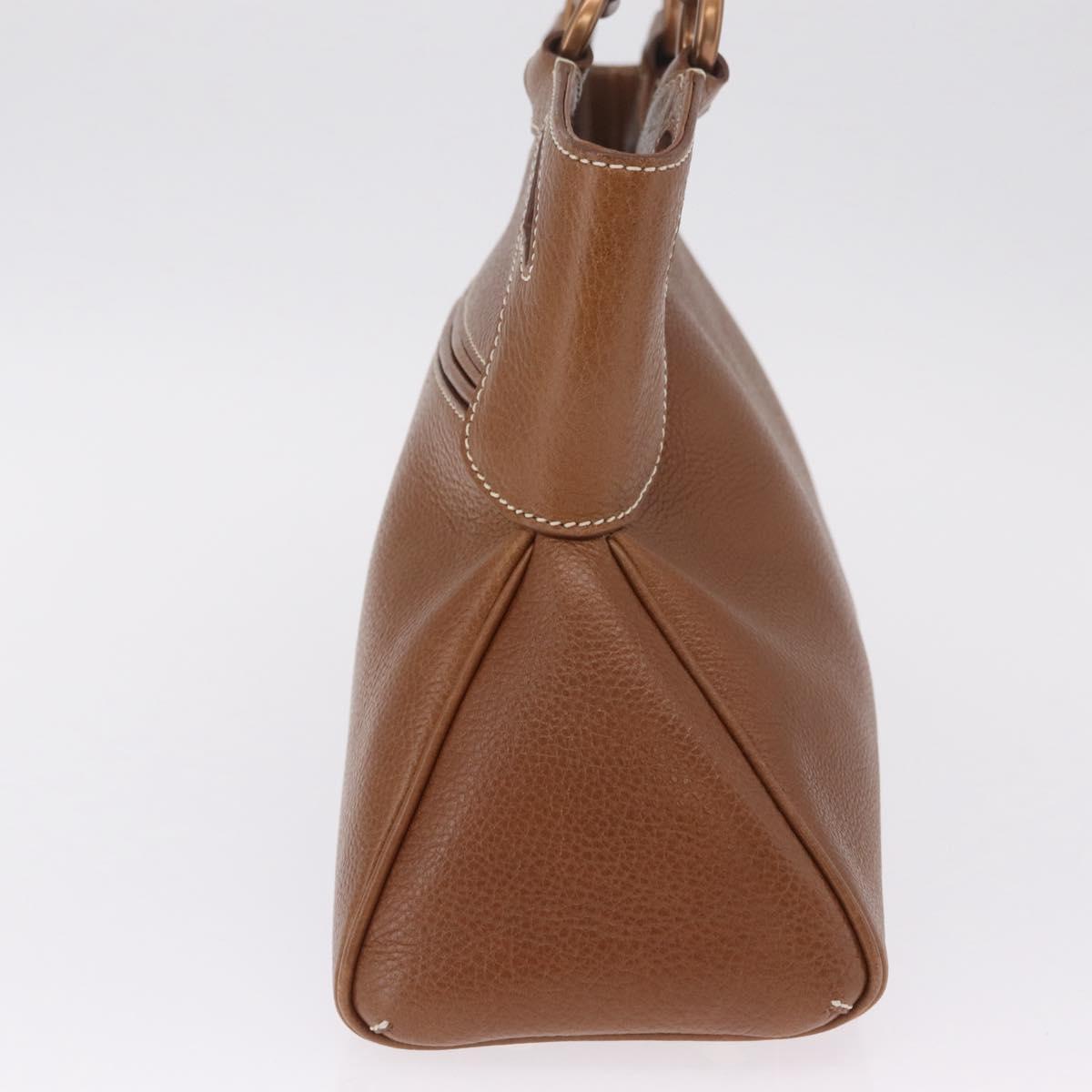 Cartier Hand Bag Leather Brown Gold Auth 210515V