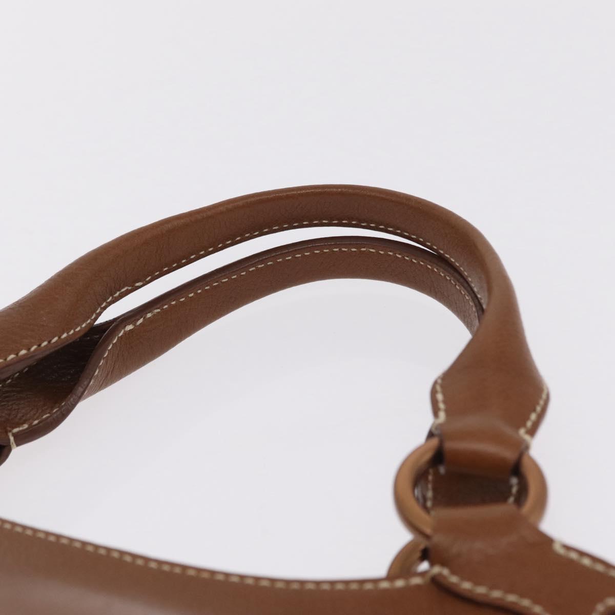Cartier Hand Bag Leather Brown Gold Auth 210515V