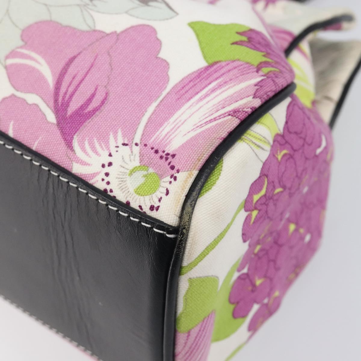 BURBERRY Floral Shoulder Bag Canvas Purple Silver Auth 210516A