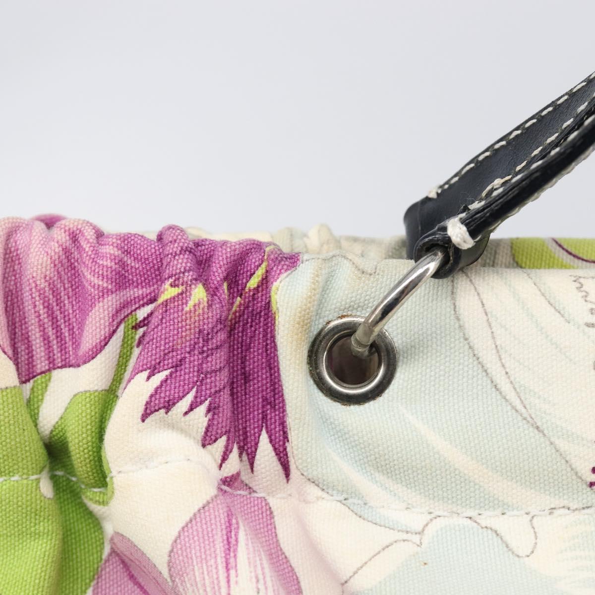 BURBERRY Floral Shoulder Bag Canvas Purple Silver Auth 210516A