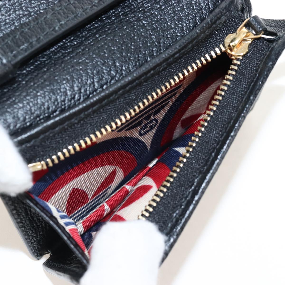 GUCCI Adidas Collaboration Shoulder Wallet Leather Black 702248 Auth 210520M