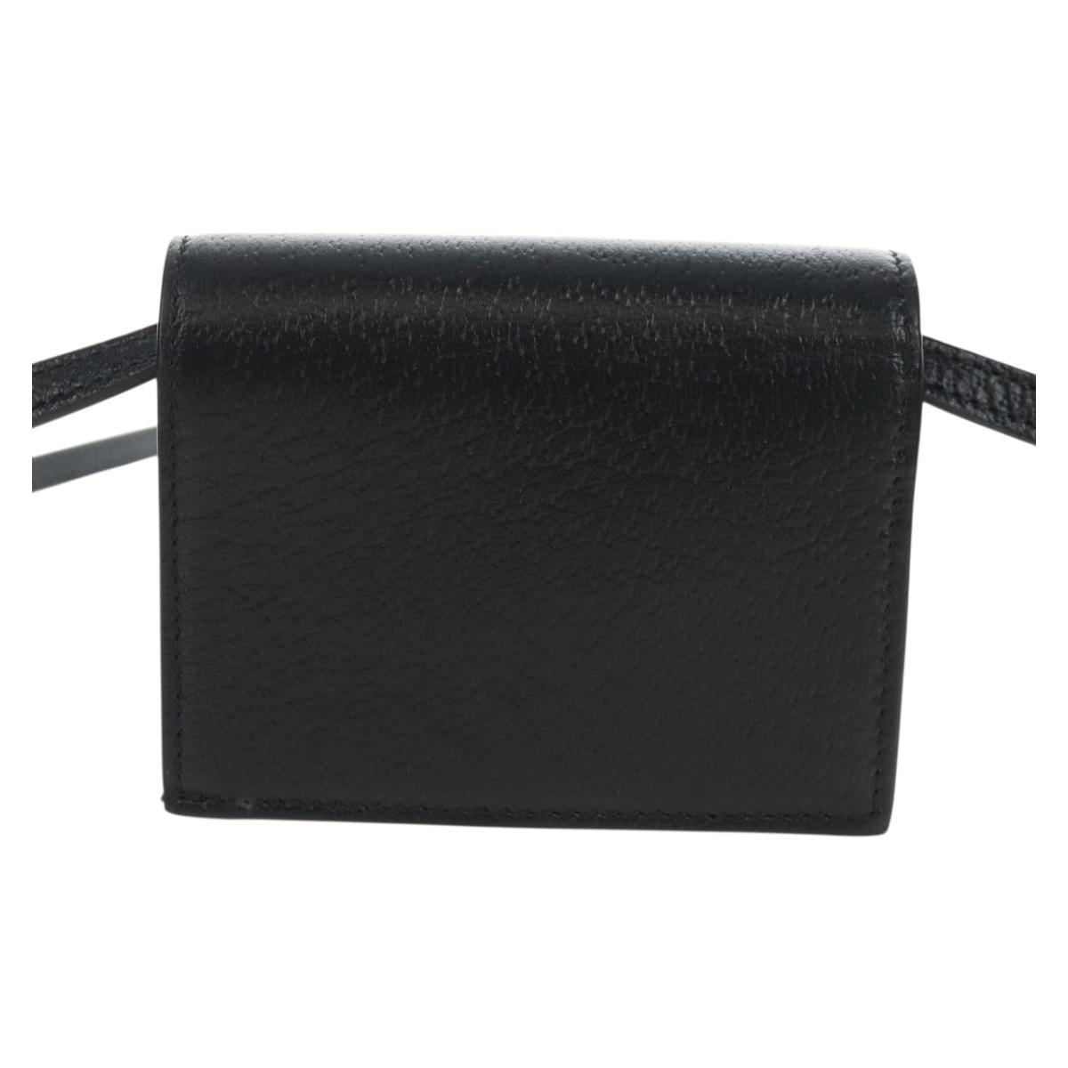 GUCCI Adidas Collaboration Shoulder Wallet Leather Black 702248 Auth 210520M