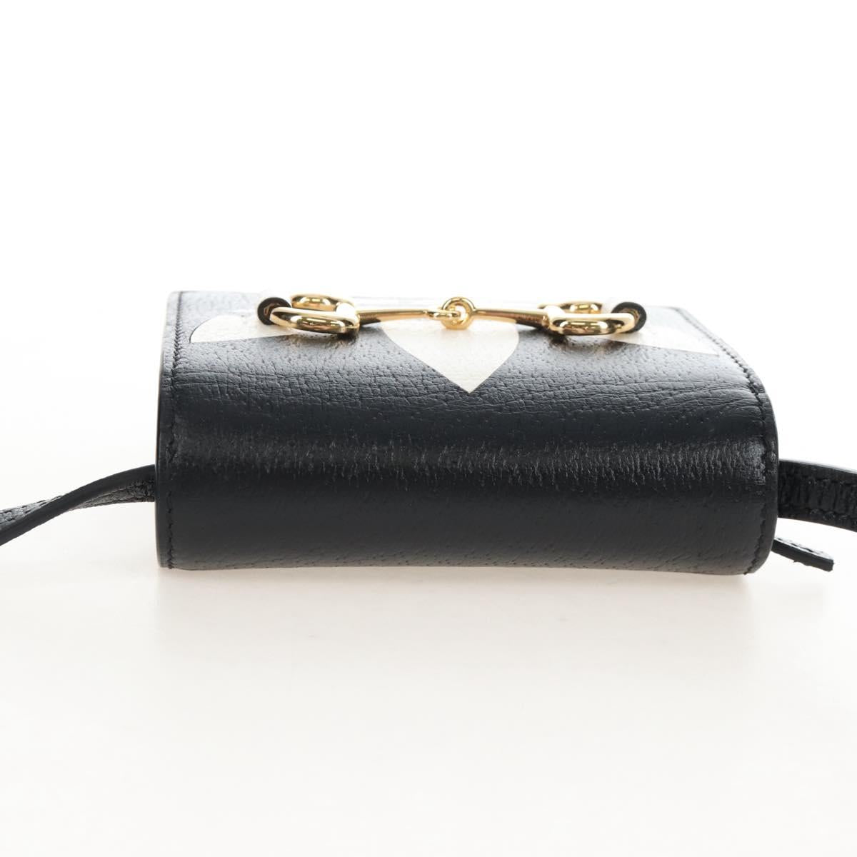 GUCCI Adidas Collaboration Shoulder Wallet Leather Black 702248 Auth 210520M