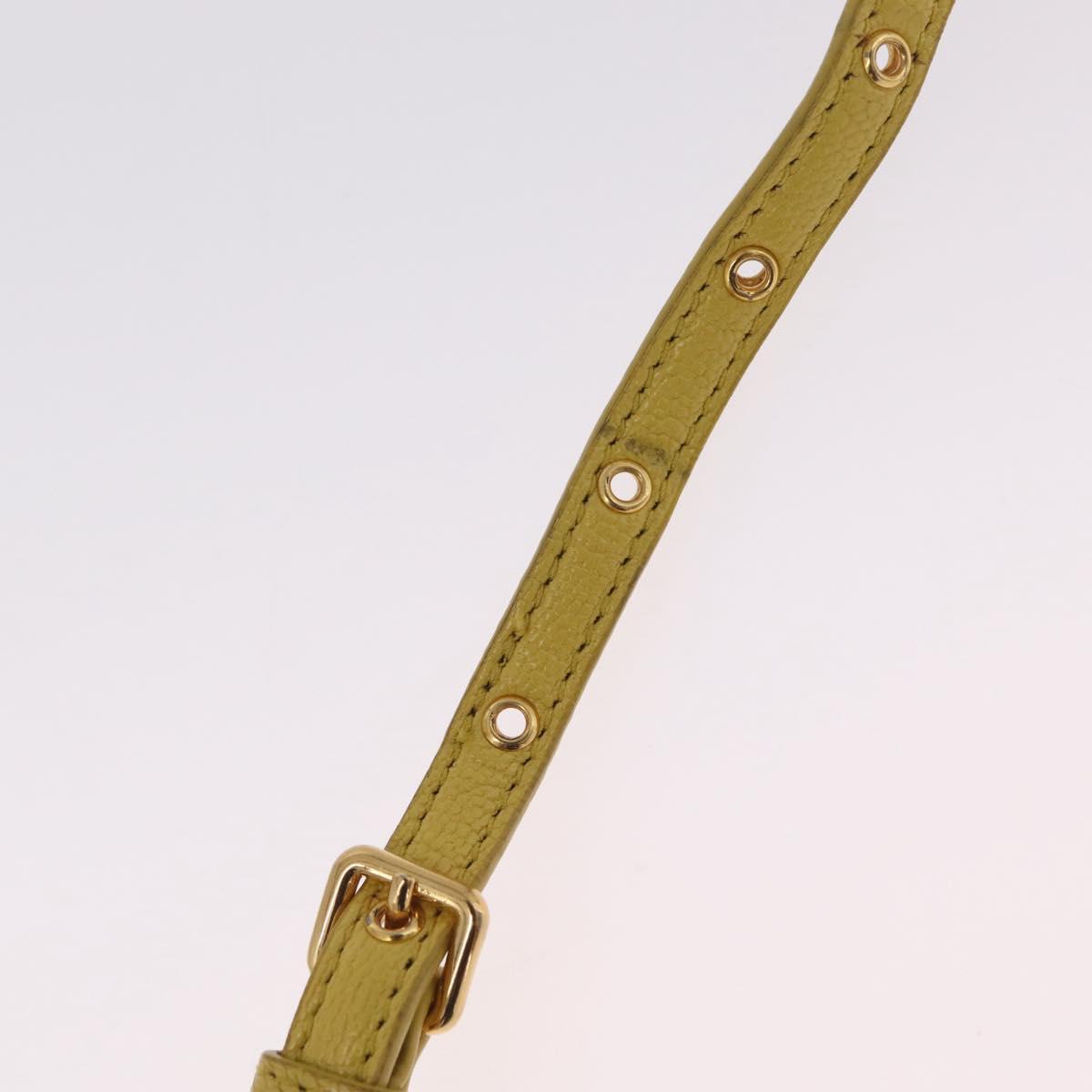 Miu Miu Shoulder Bag Leather Yellow Gold Auth 210522A