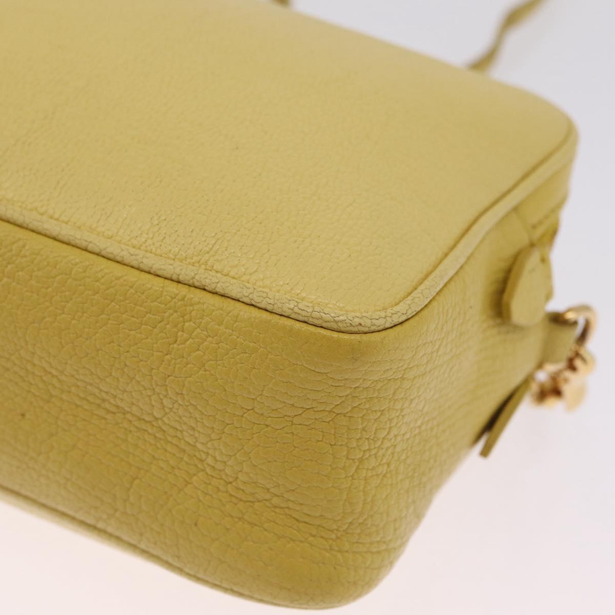 Miu Miu Shoulder Bag Leather Yellow Gold Auth 210522A