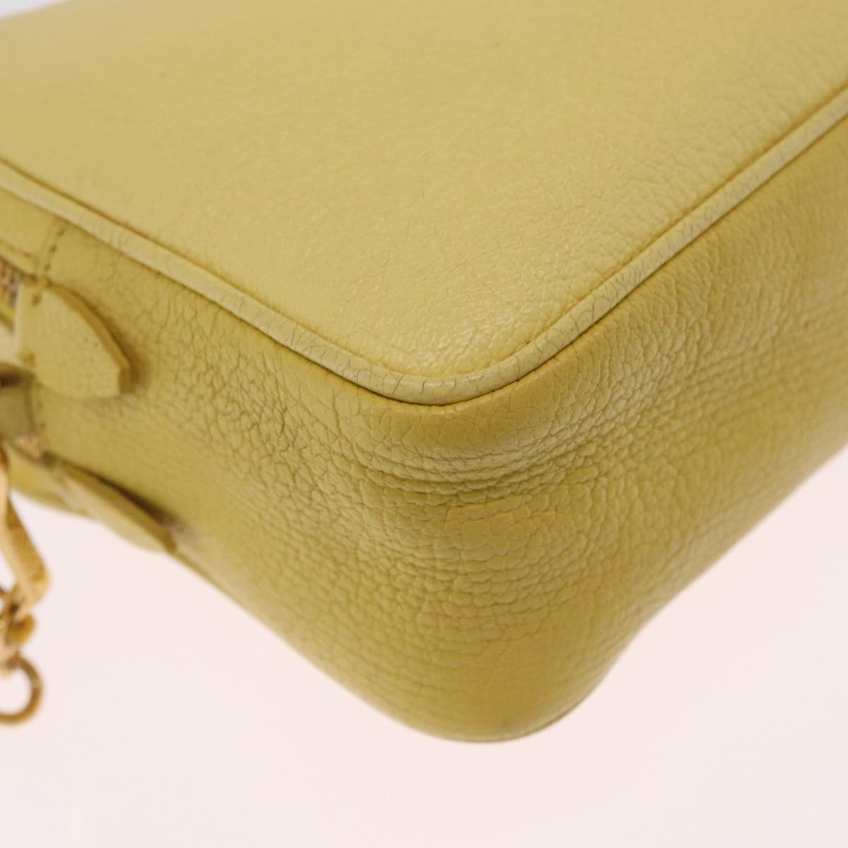Miu Miu Shoulder Bag Leather Yellow Gold Auth 210522A