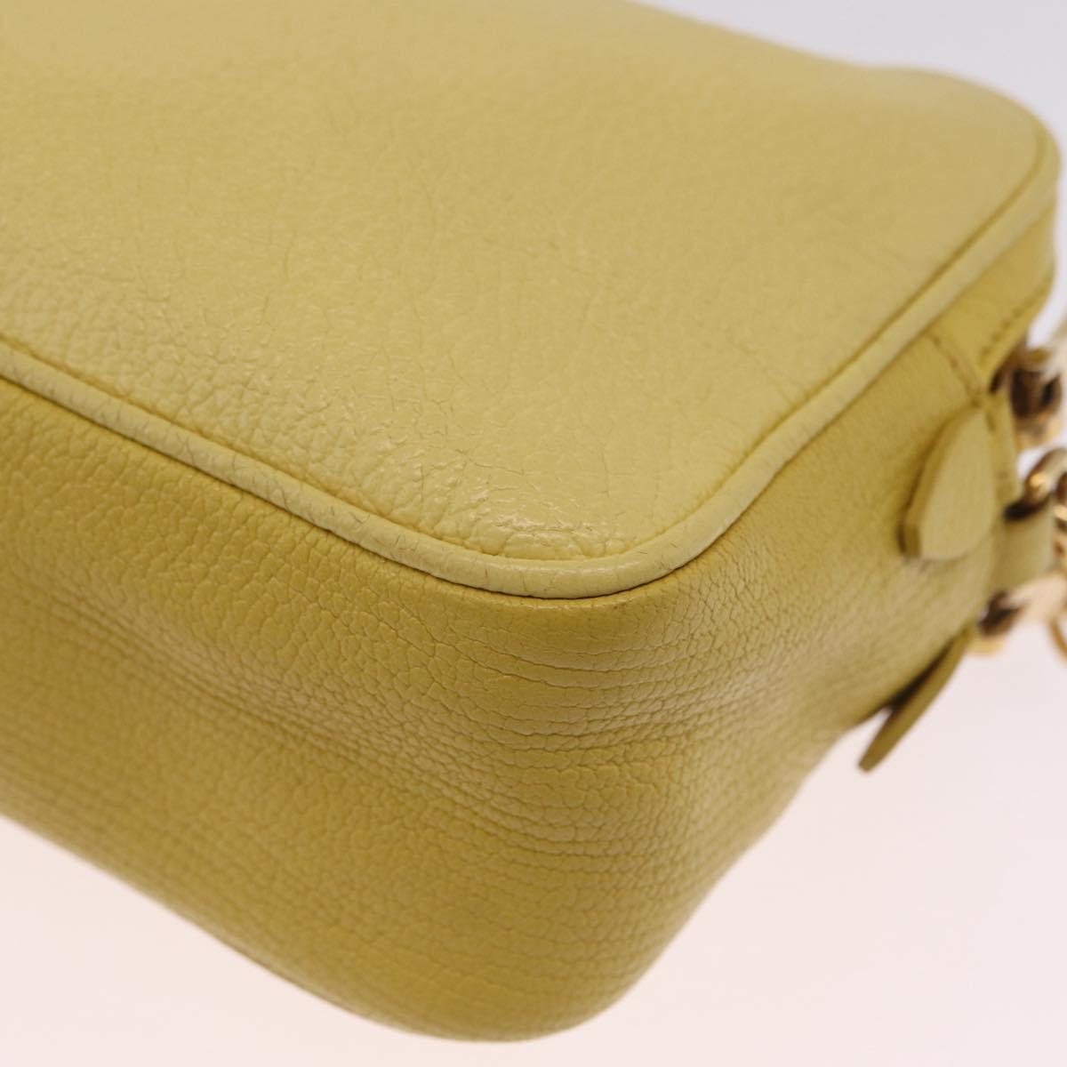 Miu Miu Shoulder Bag Leather Yellow Gold Auth 210522A