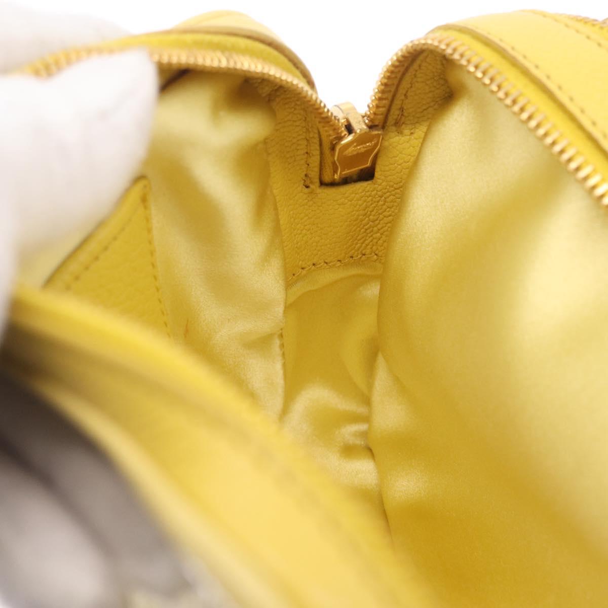 Miu Miu Shoulder Bag Leather Yellow Gold Auth 210522A