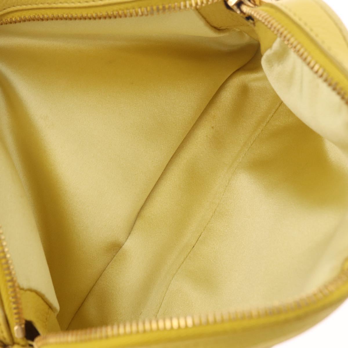 Miu Miu Shoulder Bag Leather Yellow Gold Auth 210522A