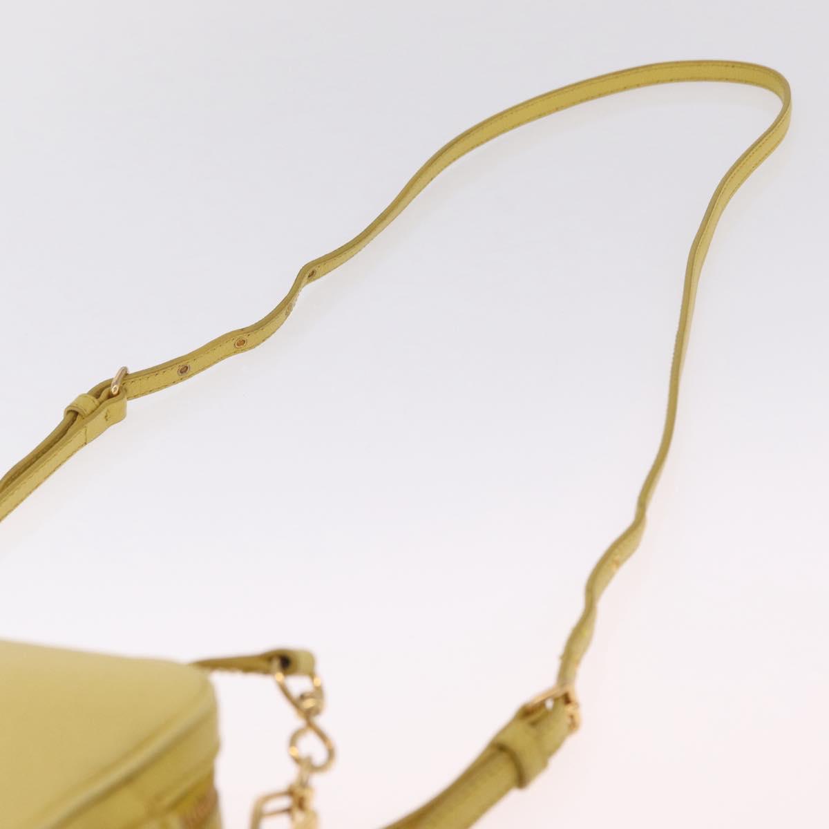 Miu Miu Shoulder Bag Leather Yellow Gold Auth 210522A