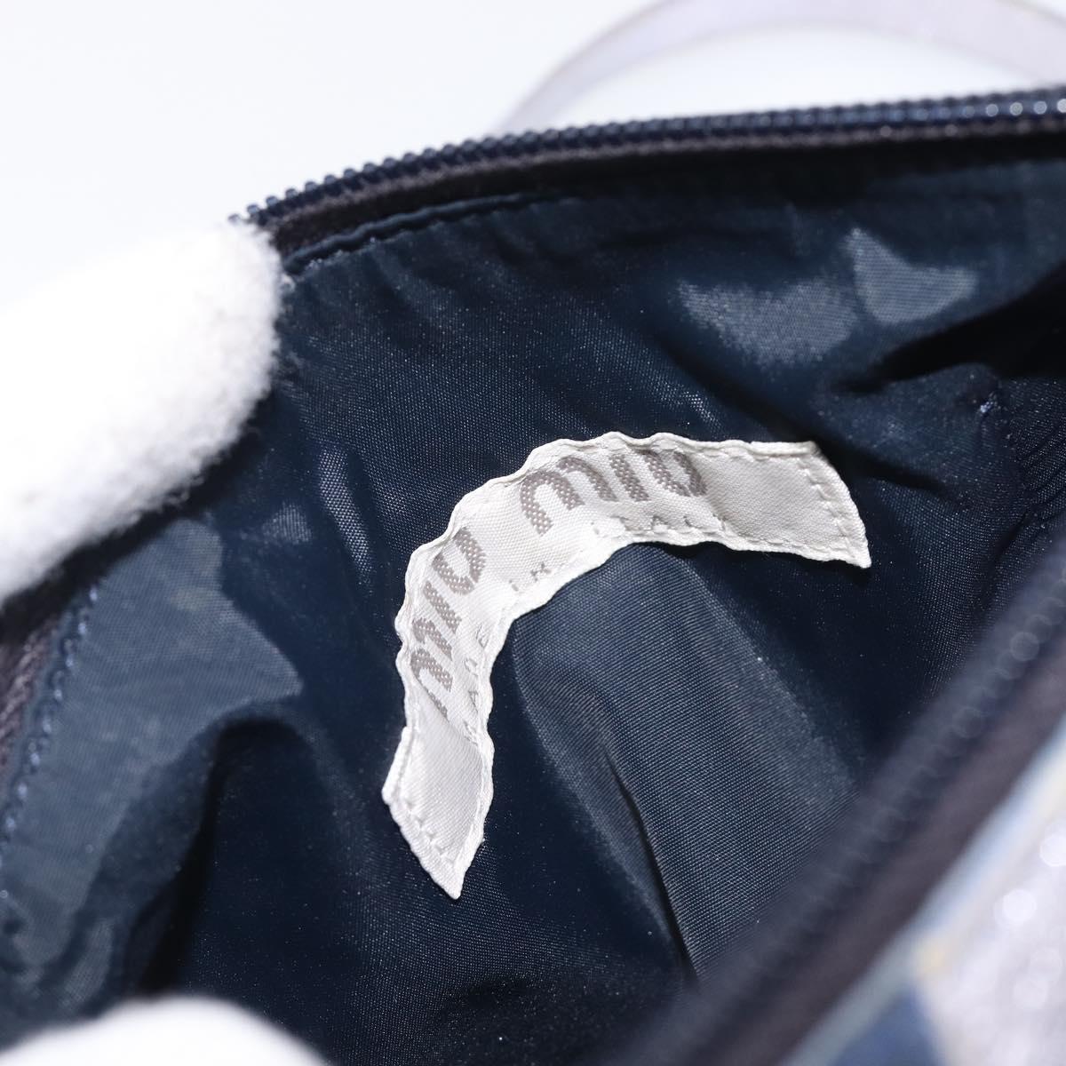 Miu Miu Hand Bag Suede Navy Silver Auth 210523