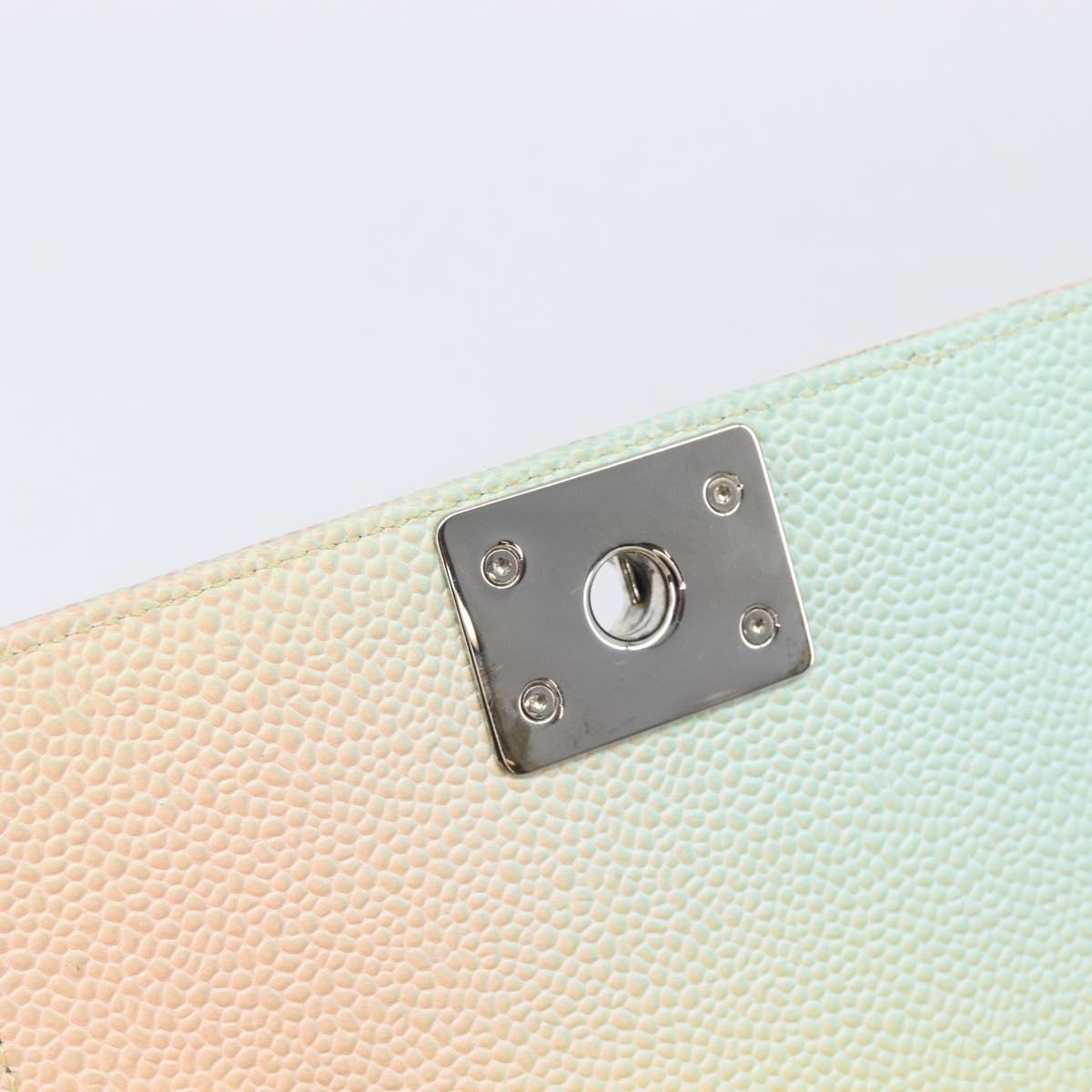 CHANEL Boy Chanel Matelasse Chain Bag Caviar Skin Multicolor CC Auth 210526SM