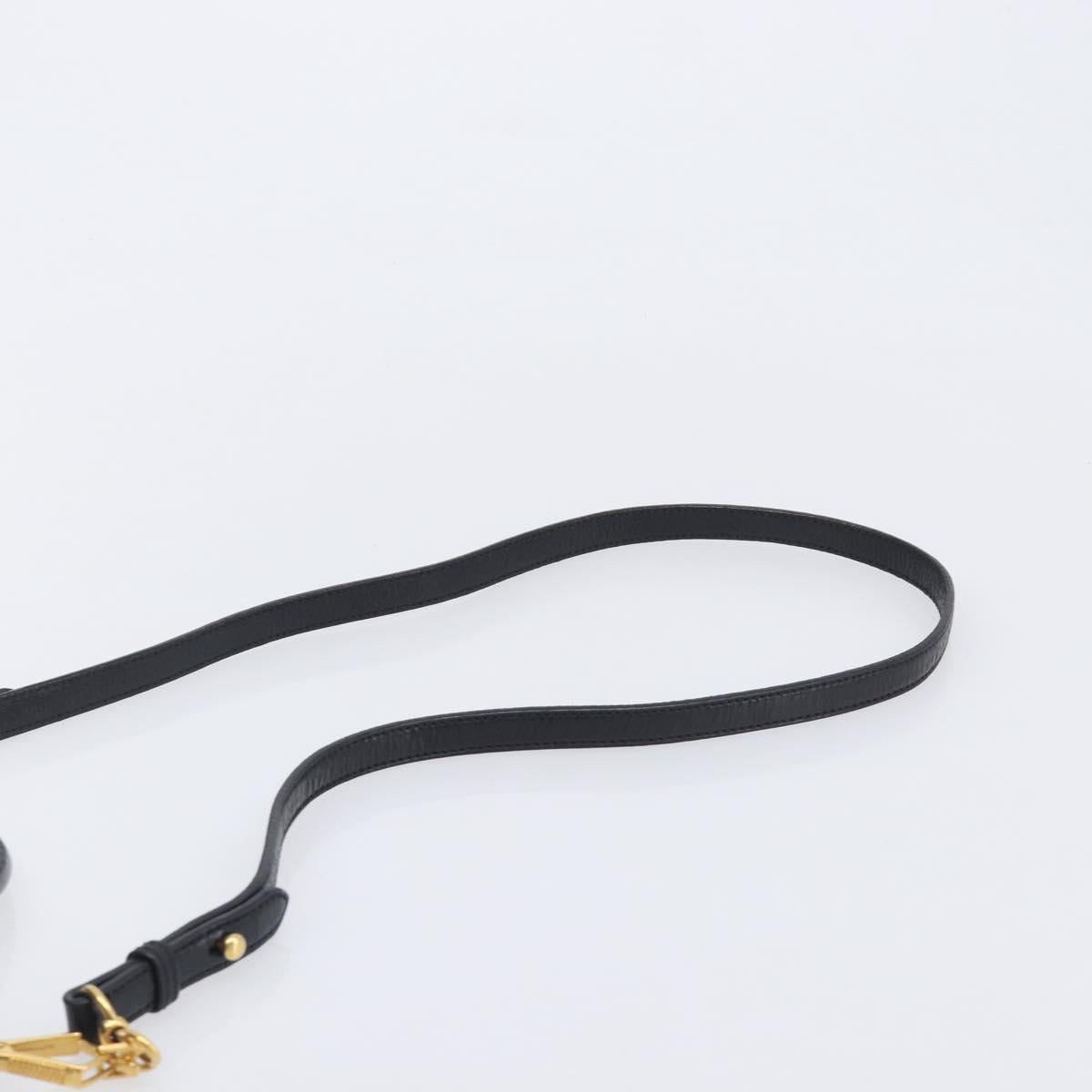 Miu Miu Hand Bag Vittero Dino Leather 2way Black Gold Auth 210529V