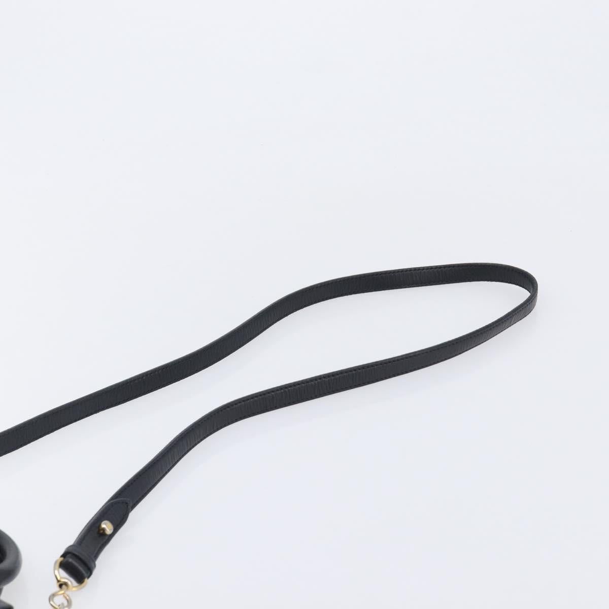 Miu Miu Hand Bag Vittero Dino Leather 2way Black Gold Auth 210530V