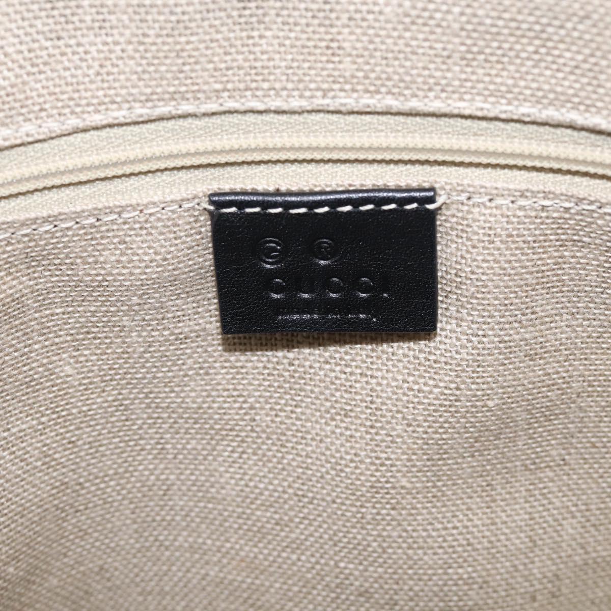 GUCCI Micro GG Canvas Guccissima Bag Leather 2way Black Gold 449657 Auth 210602V
