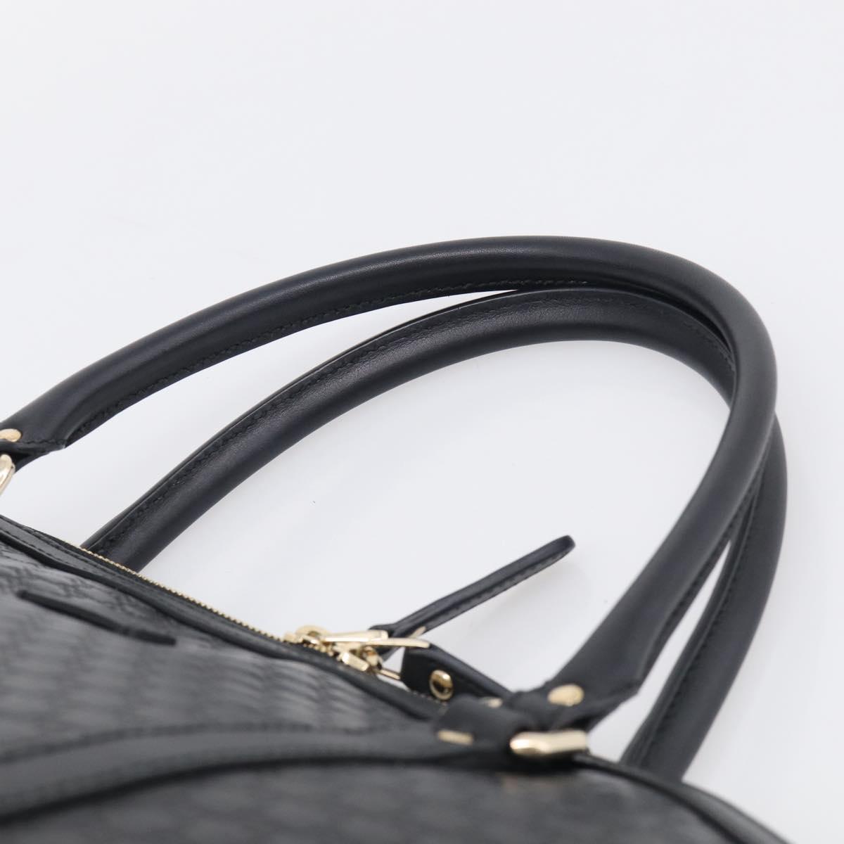GUCCI Micro GG Canvas Guccissima Bag Leather 2way Black Gold 449657 Auth 210602V