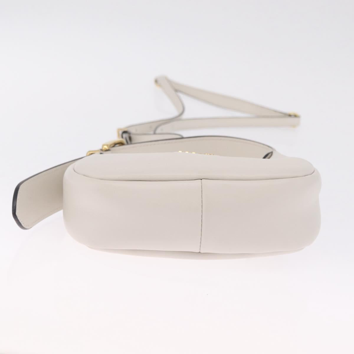 Miu Miu Hobo Hand Bag Leather 2way White Gold Auth 210603SAM