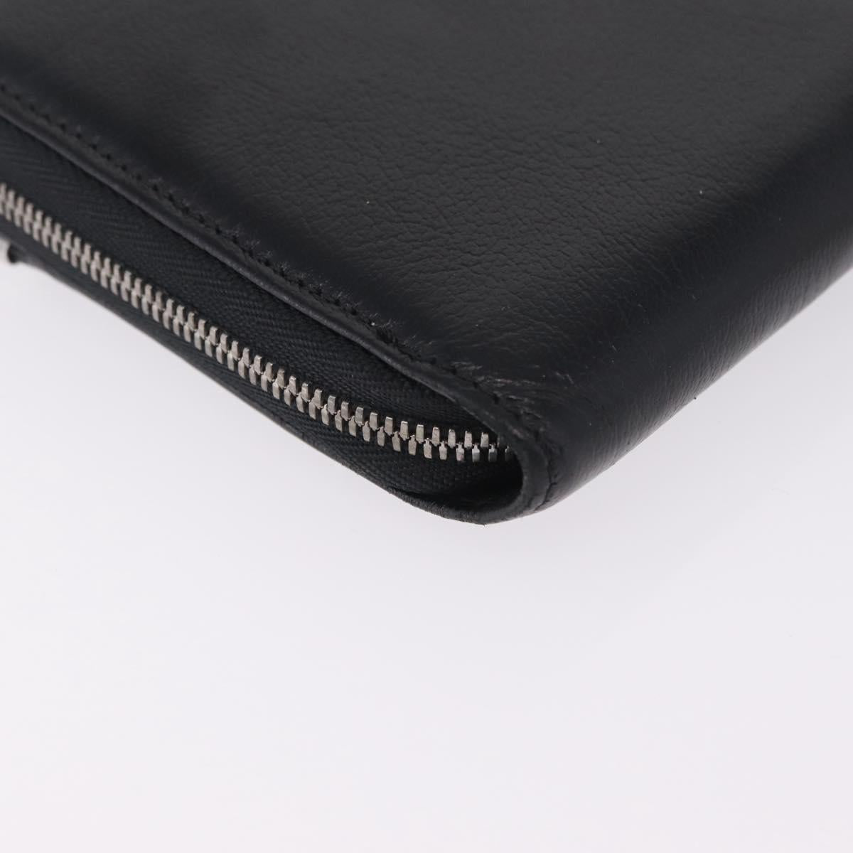 Cartier Marcello Long Wallet Leather Black Silver Auth 210609V