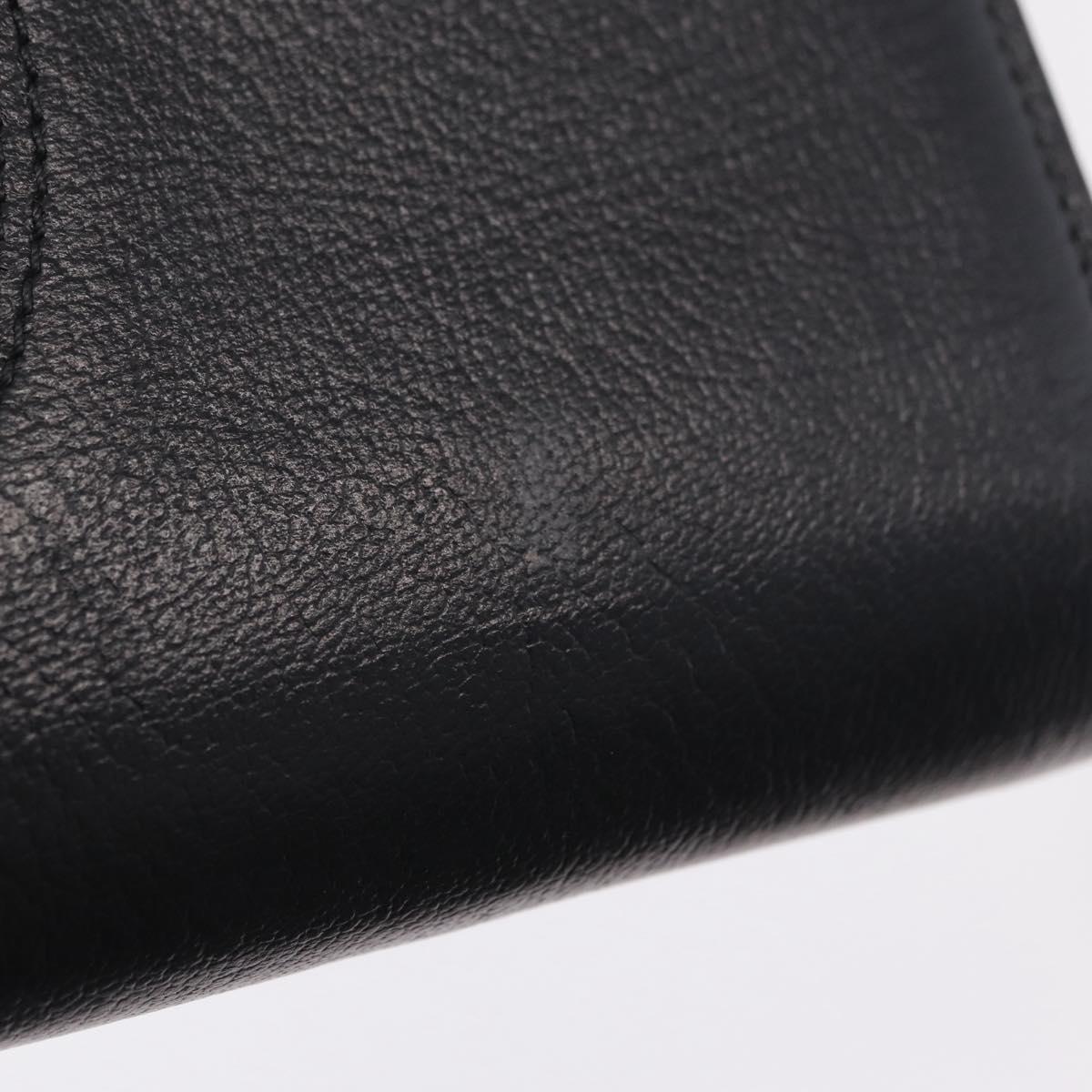 Cartier Marcello Long Wallet Leather Black Silver Auth 210609V