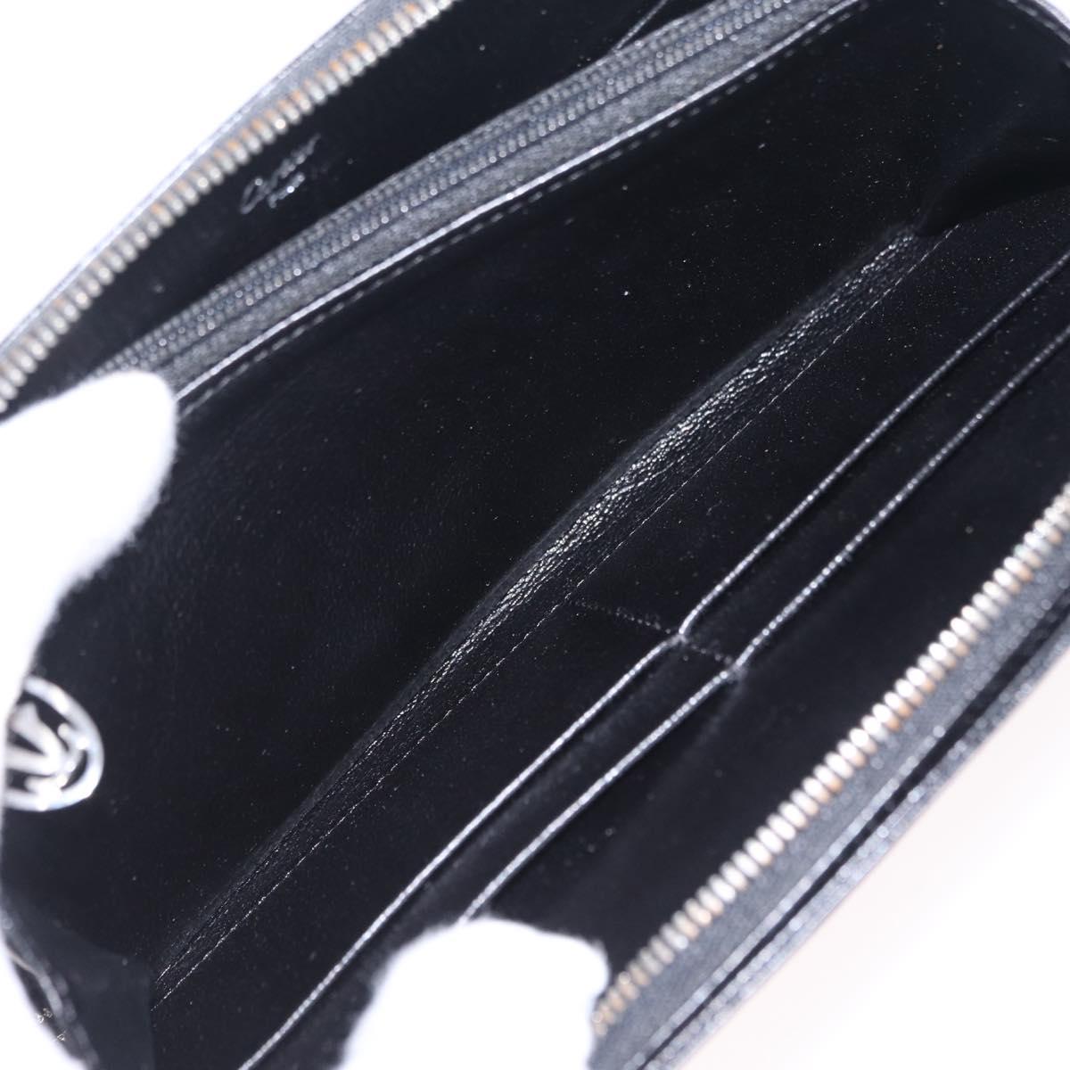 Cartier Marcello Long Wallet Leather Black Silver Auth 210609V
