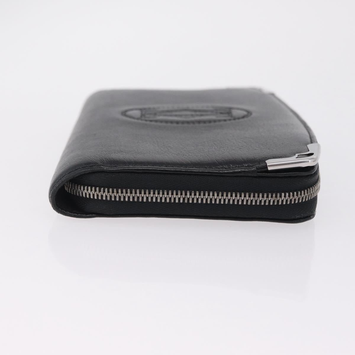 Cartier Marcello Long Wallet Leather Black Silver Auth 210609V