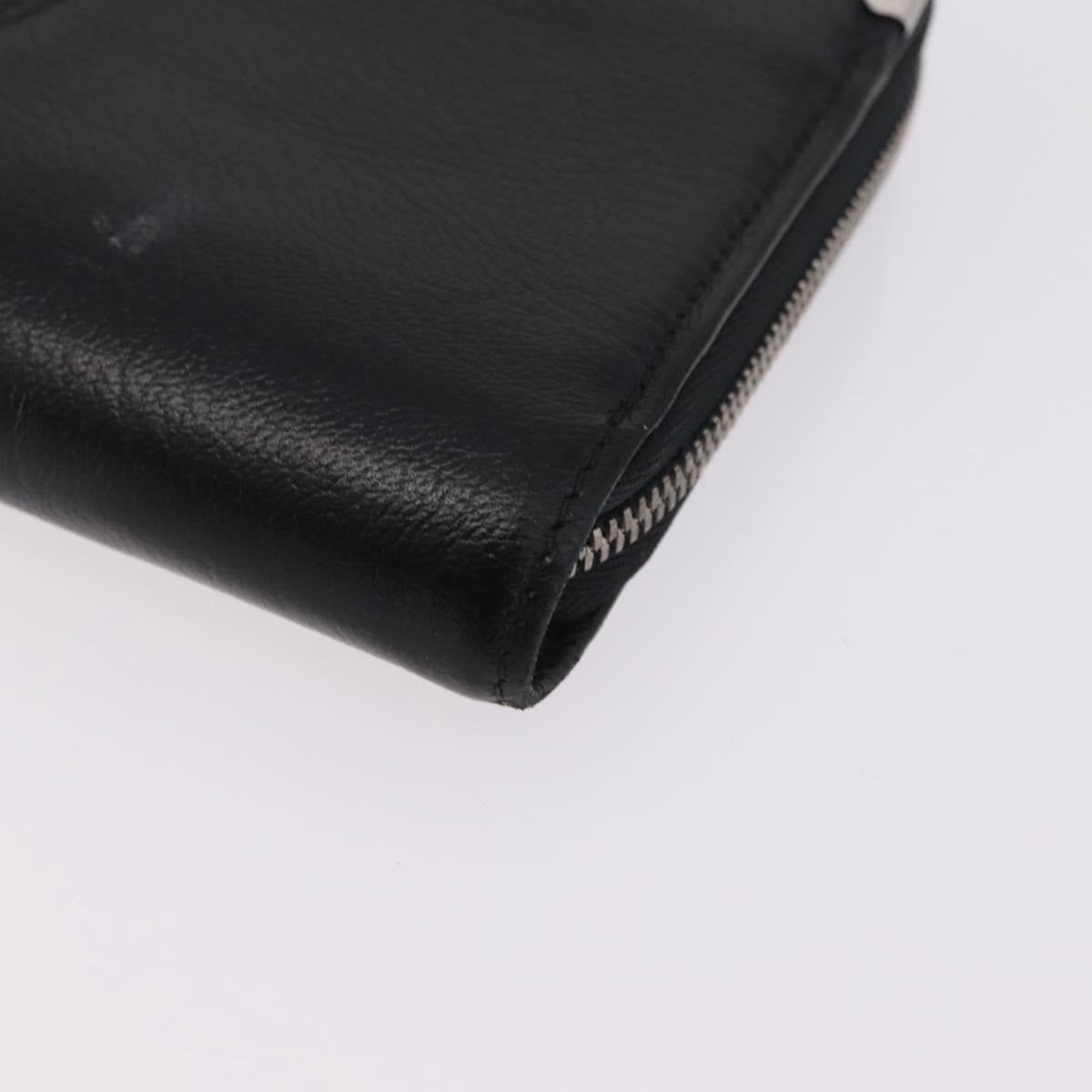 Cartier Marcello Long Wallet Leather Black Silver Auth 210609V