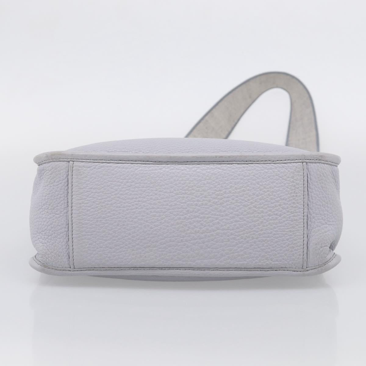 Miu Miu Hand Bag Vittero Dino Leather 2way Light Blue Gold Auth 210614M