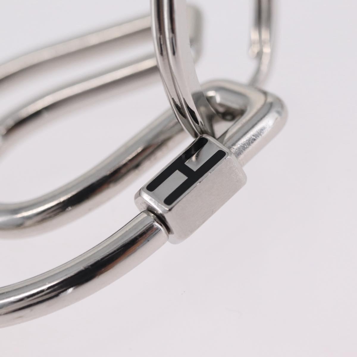HERMES Fercheval Key Holder metal Silver Auth 210615M