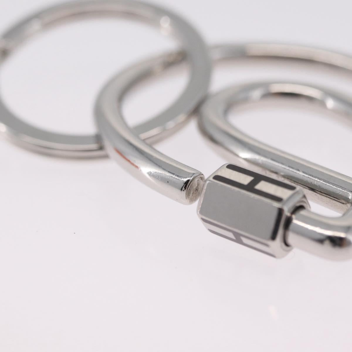 HERMES Fercheval Key Holder metal Silver Auth 210615M