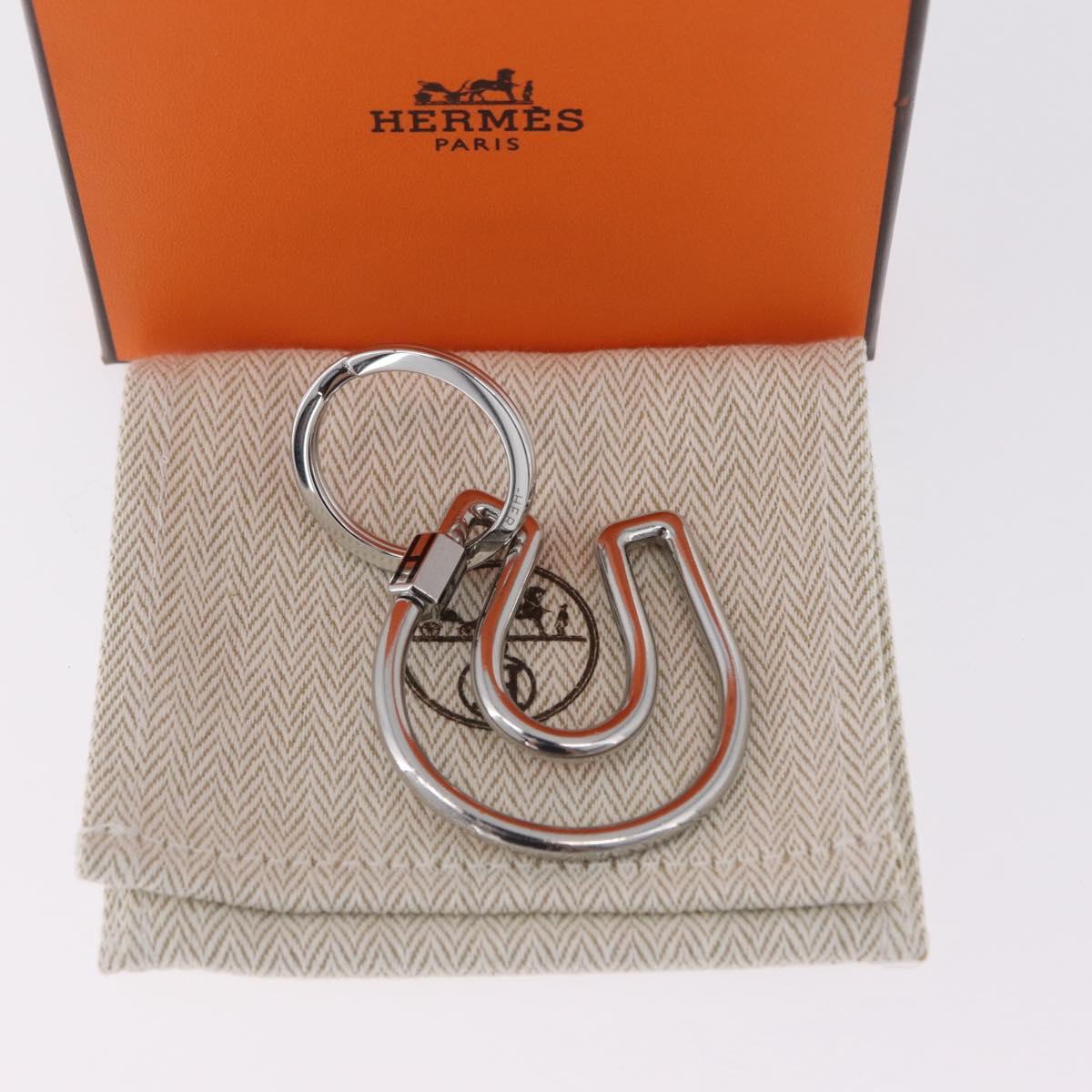 HERMES Fercheval Key Holder metal Silver Auth 210615M