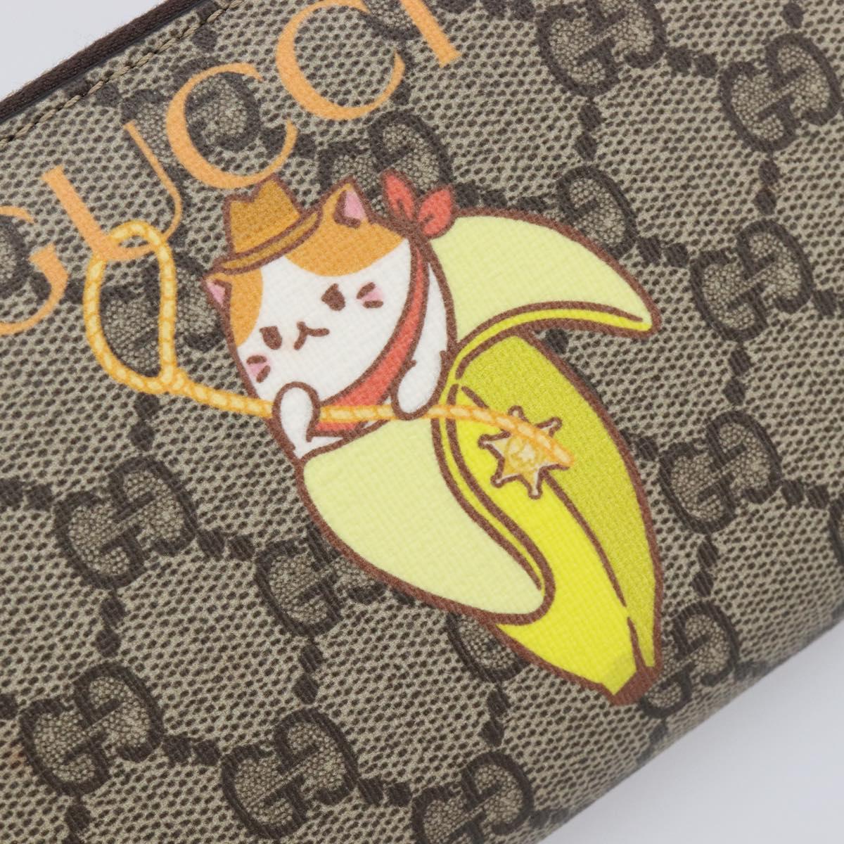 GUCCI GG Supreme BNF Collaboration Wallet PVC Beige Gold 701060 Auth 210620M