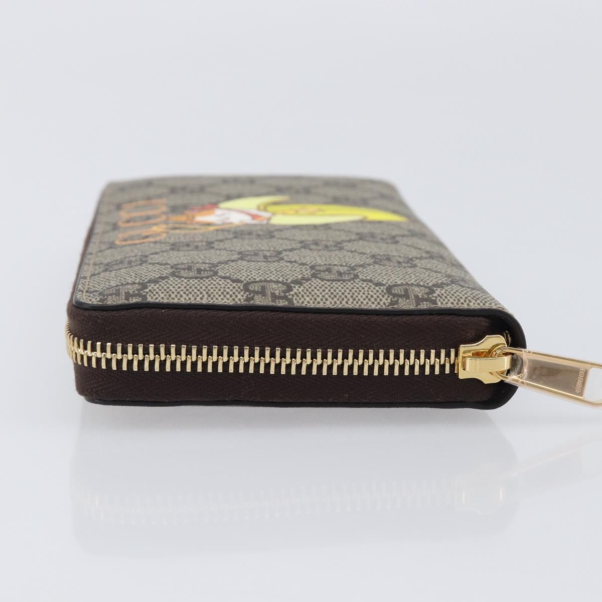 GUCCI GG Supreme BNF Collaboration Wallet PVC Beige Gold 701060 Auth 210620M