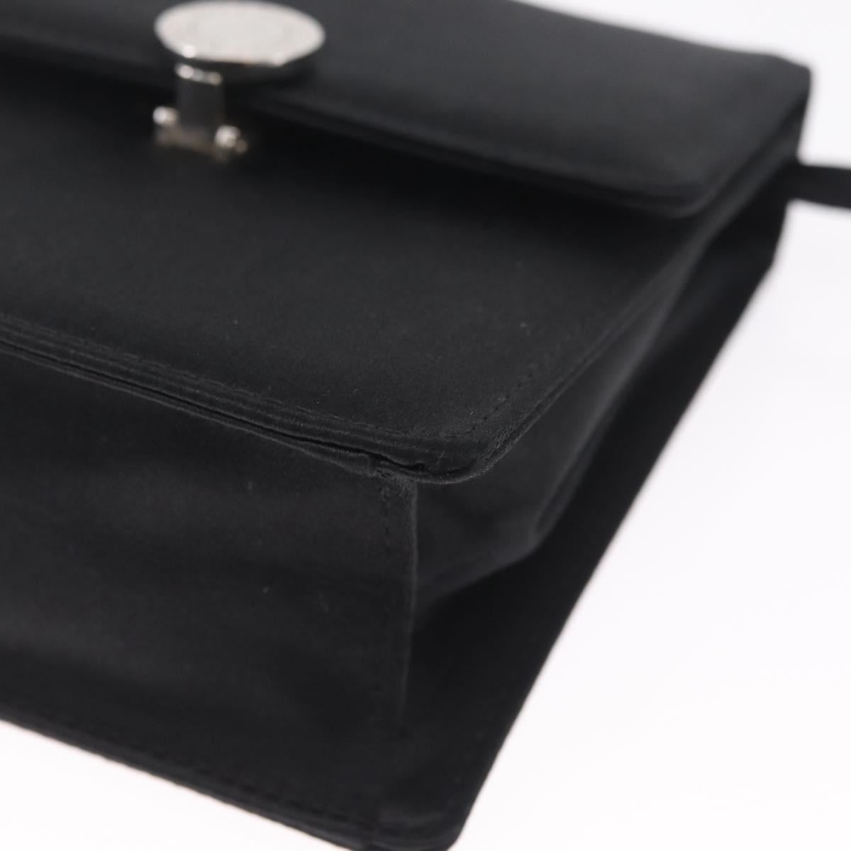 BVLGARI Classico Hand Bag Satin Black Auth 210625A
