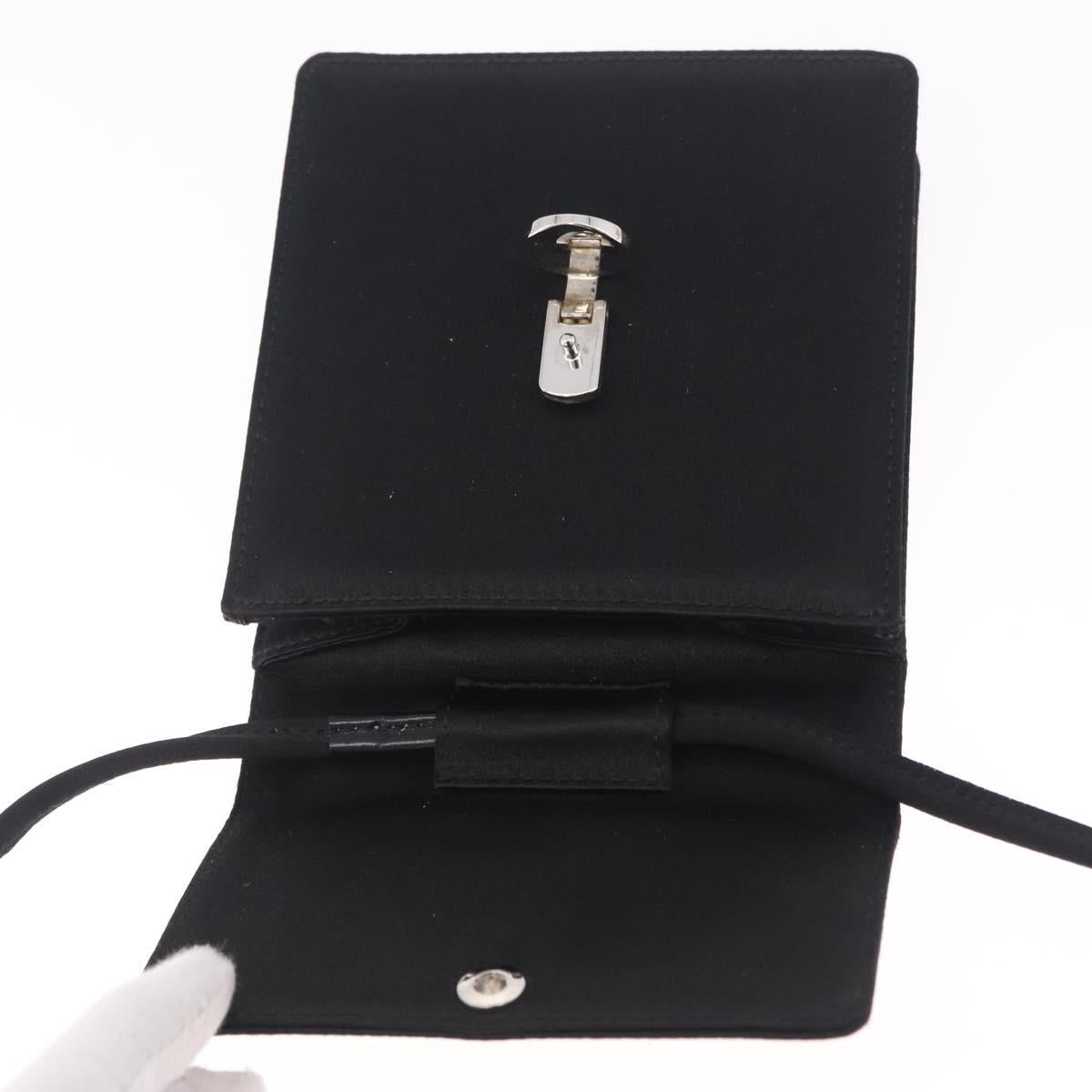 BVLGARI Classico Hand Bag Satin Black Auth 210625A