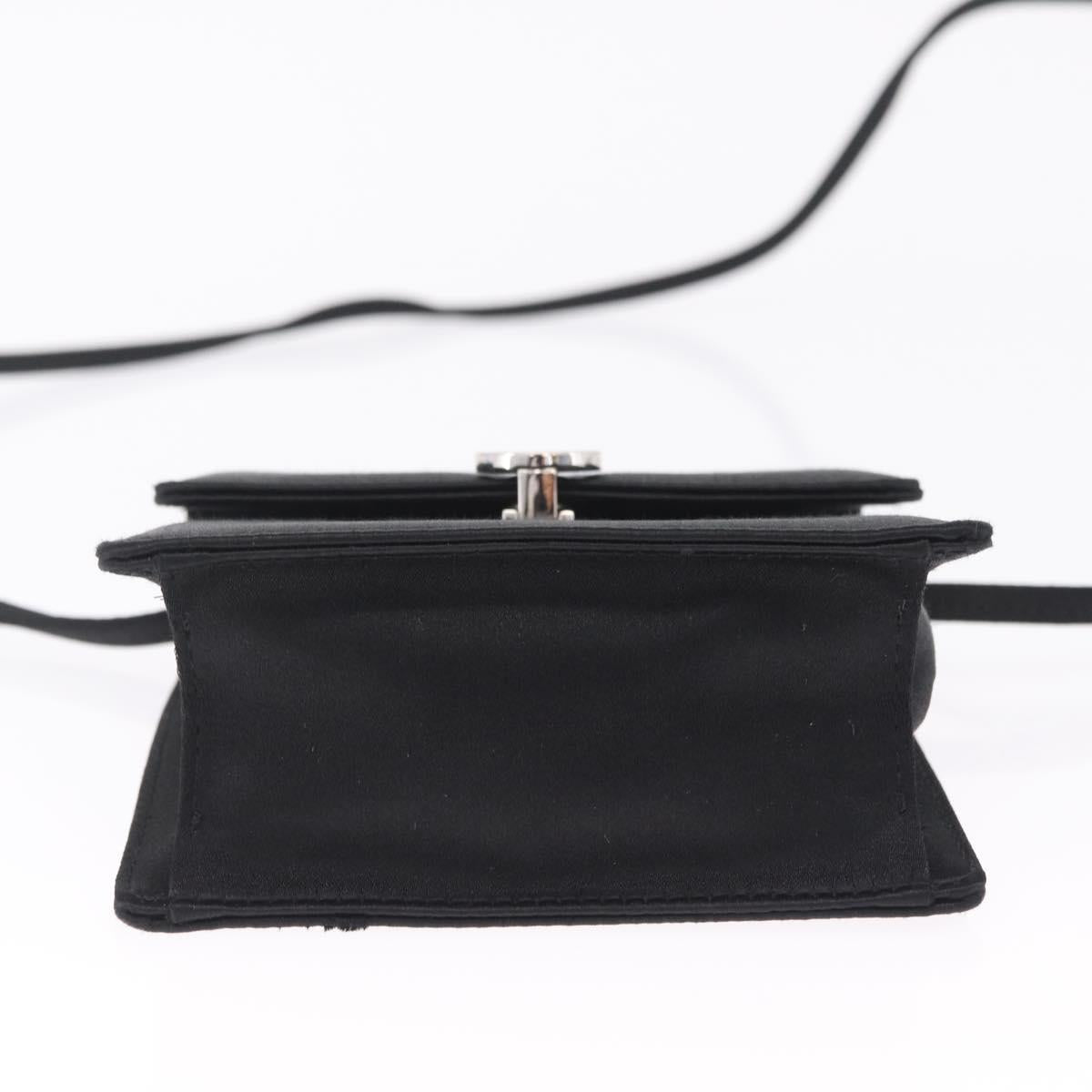 BVLGARI Classico Hand Bag Satin Black Auth 210625A