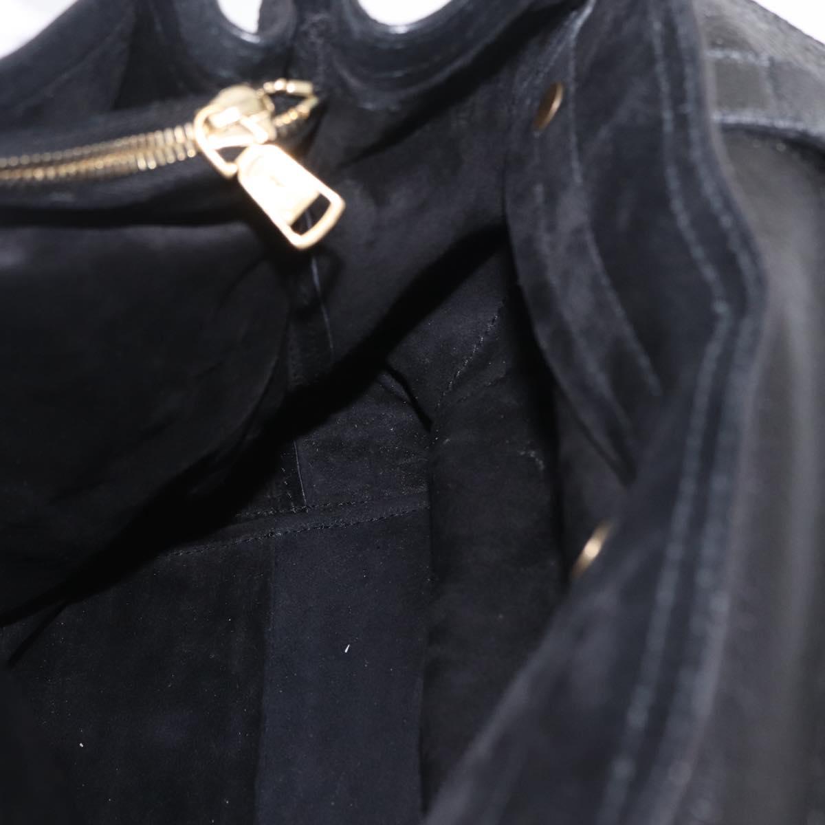 Saint Laurent Muse Two Hand Bag Leather Black Gold Auth 210627A