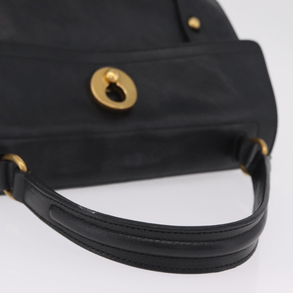 Saint Laurent Muse Two Hand Bag Leather Black Gold Auth 210627A