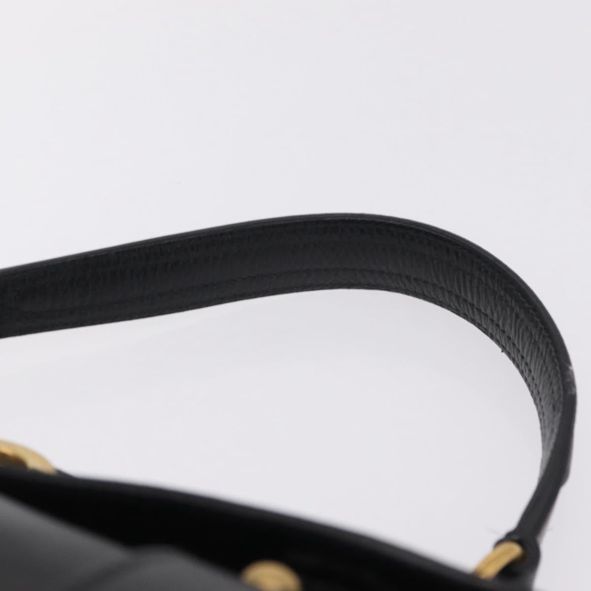 Saint Laurent Muse Two Hand Bag Leather Black Gold Auth 210627A