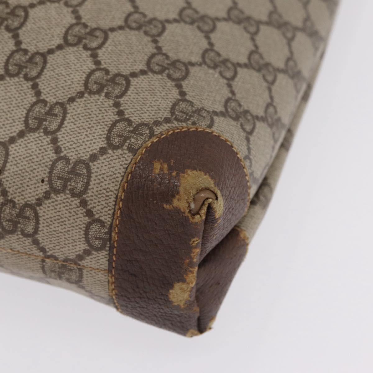 GUCCI GG Supreme Web Sherry Line Tote Bag PVC Beige Gold Auth 210632