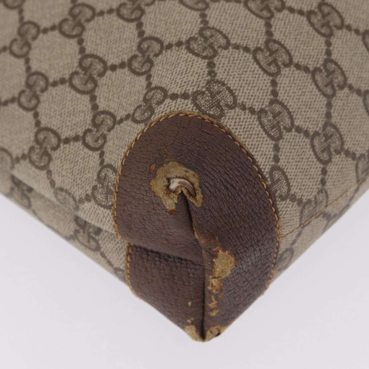 GUCCI GG Supreme Web Sherry Line Tote Bag PVC Beige Gold Auth 210632